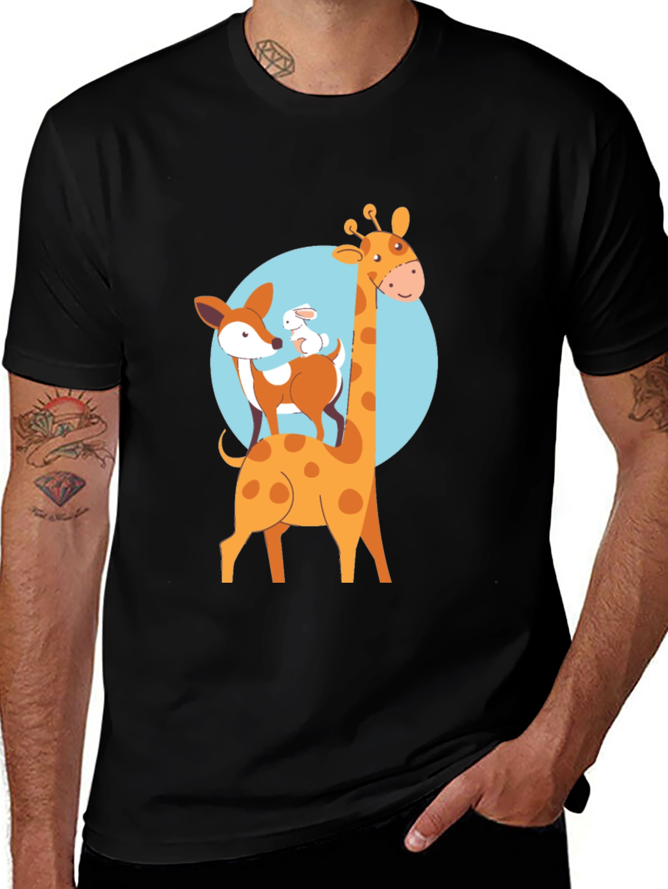 Variant 14 of Cute Animal Stack Graphic Tee