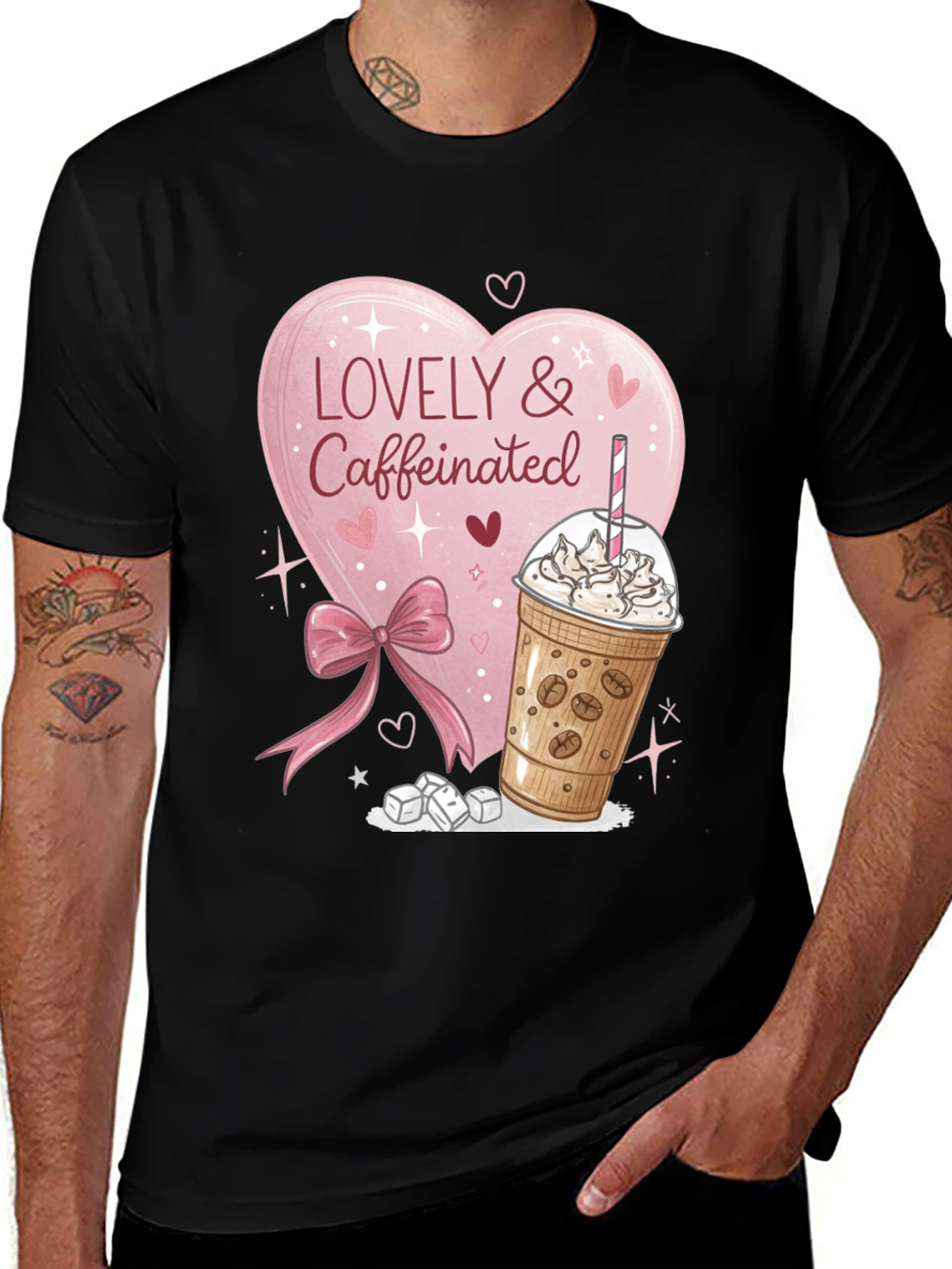 Variant 9 of Lovely & Caffeinated T-Shirt - Coffee Lover Gift