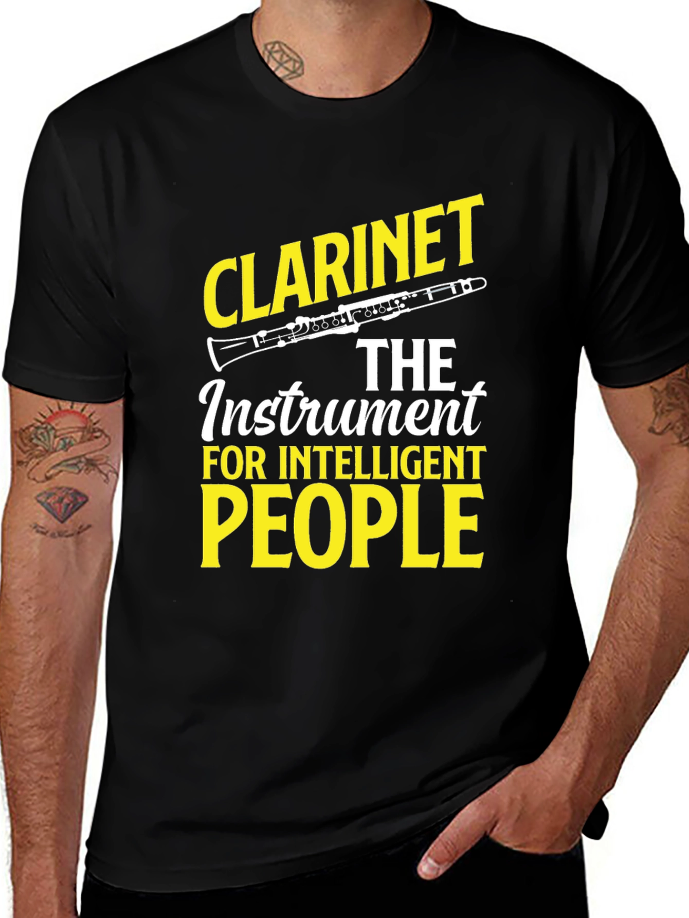 Variant 10 of Clarinet Intelligent People Black T-Shirt