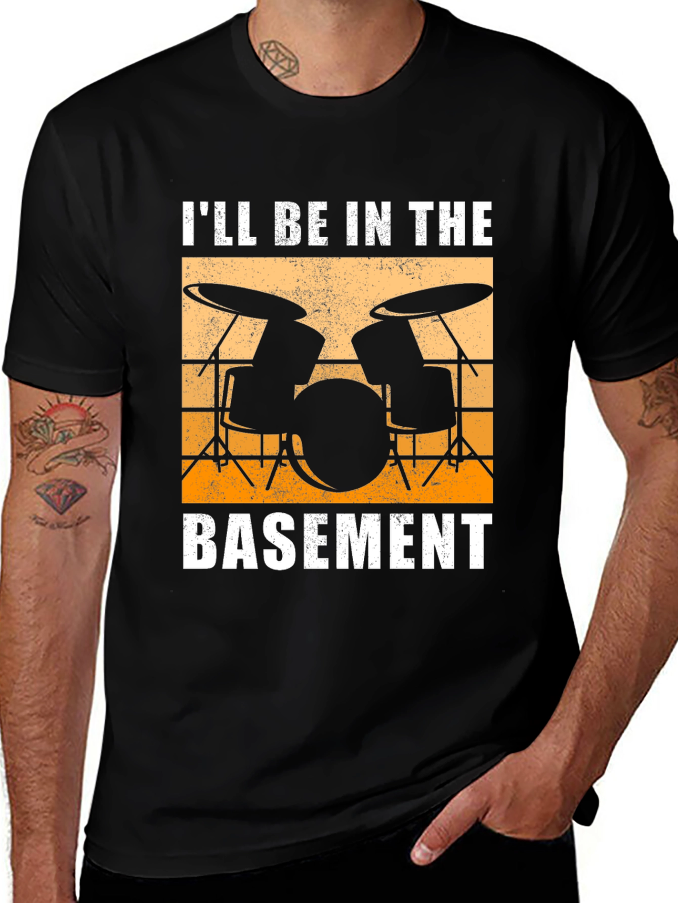 Variant 9 of I'll Be In The Basement Drum Set T-Shirt