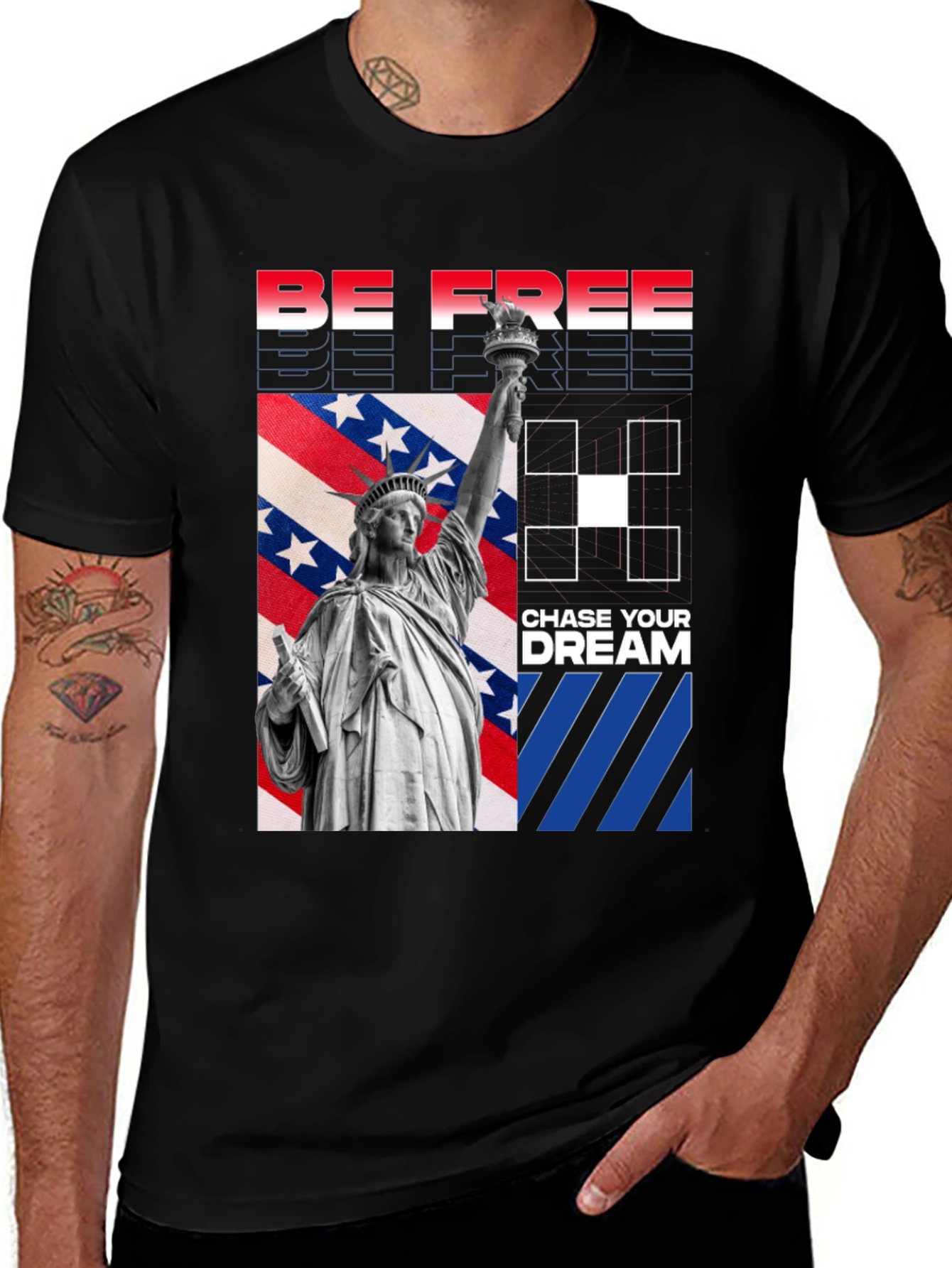 Variant 22 of Be Free Statue of Liberty Graphic T-Shirt