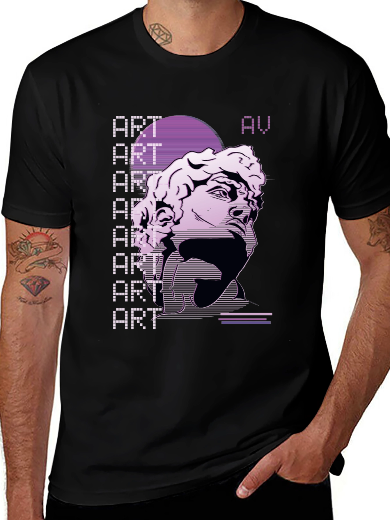 Variant 5 of Artistic Vaporwave Statue T-Shirt