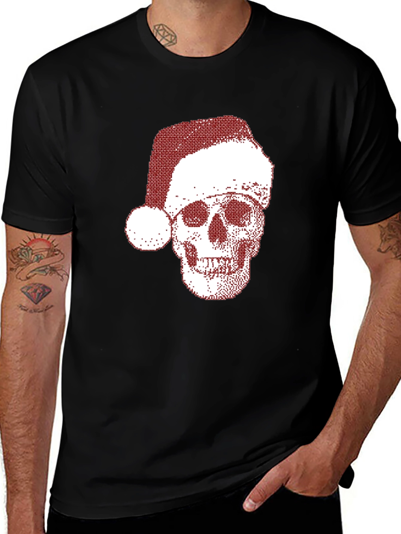 Variant 8 of Santa Skull Graphic T-Shirt - Holiday Spooky Style