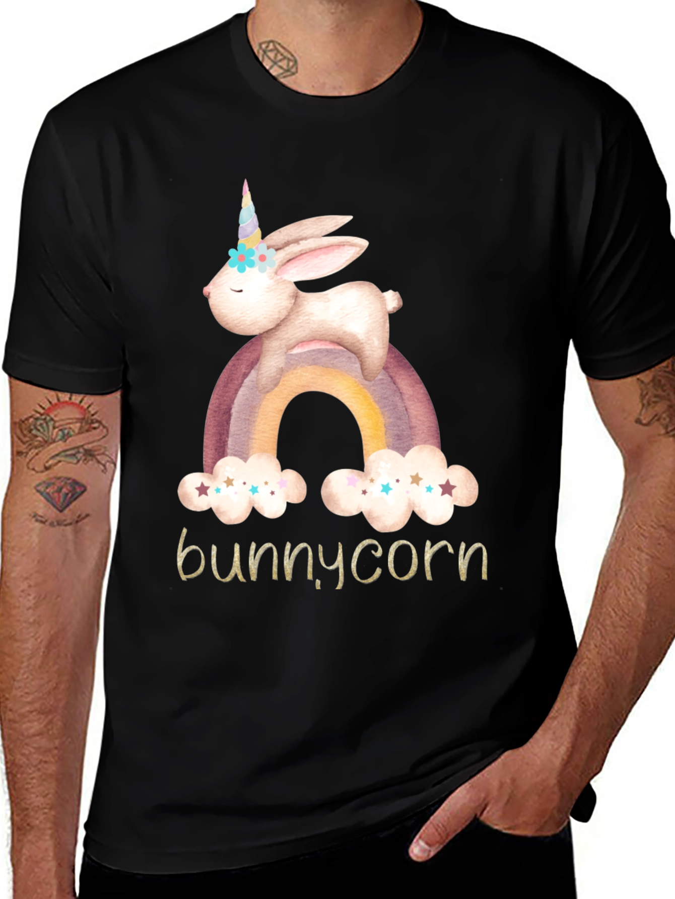 Variant 27 of Bunnycorn T-Shirt - Easter Rainbow Unicorn Rabbit Tee