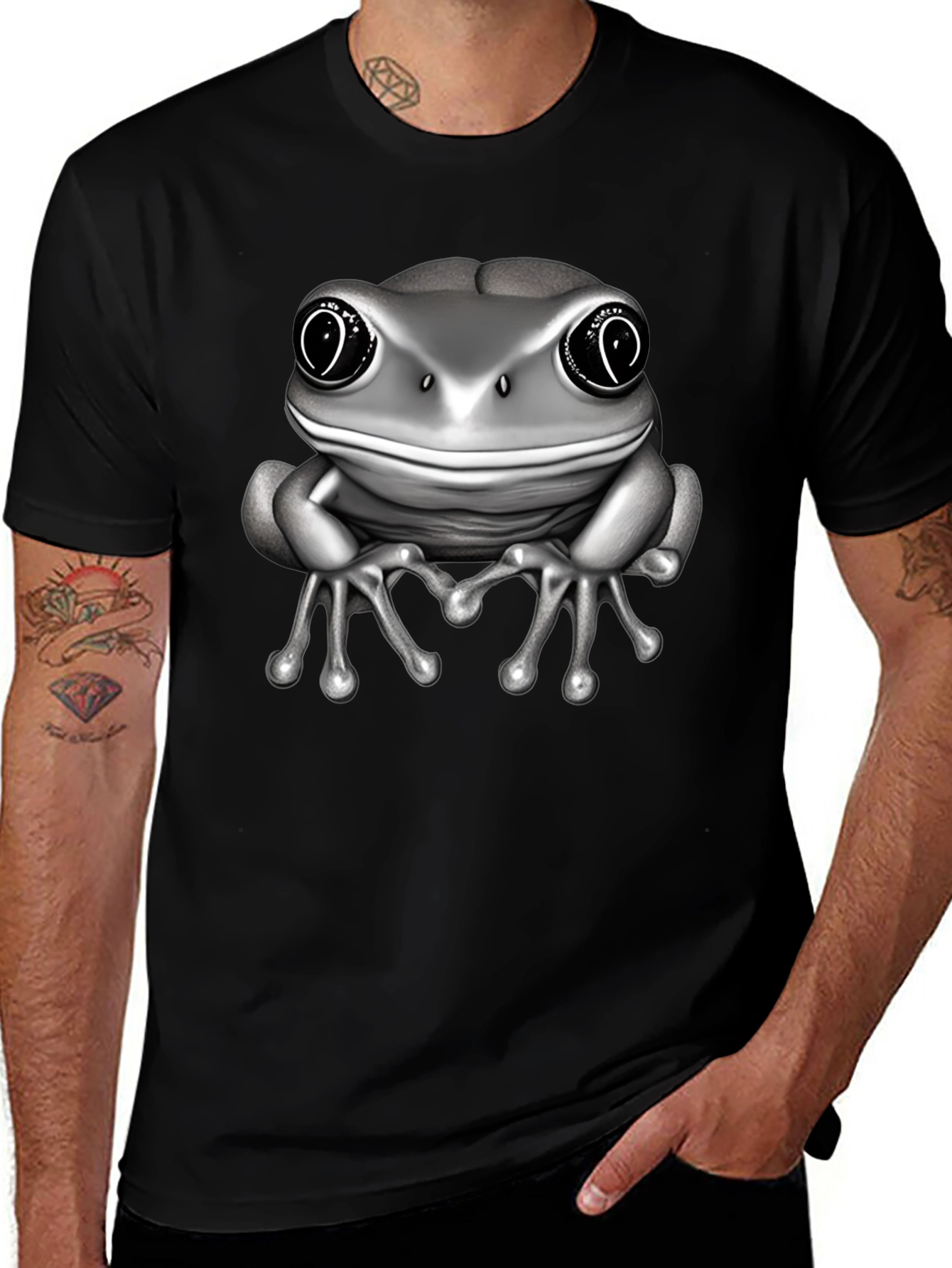 Variant 21 of Frog Graphic Black T-Shirt for Men