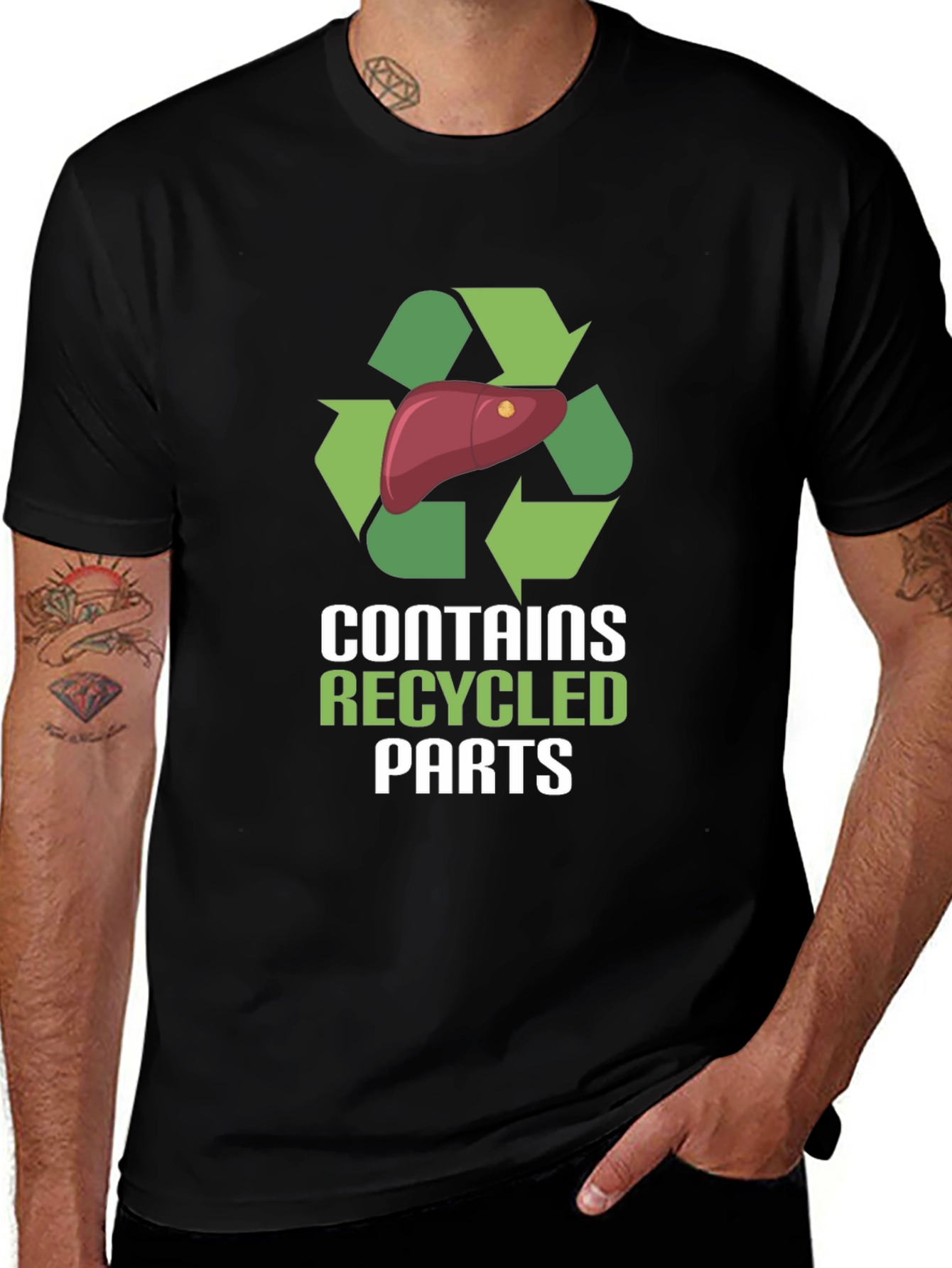 Variant 16 of Recycled Parts Liver T-Shirt - Novelty Graphic Tee