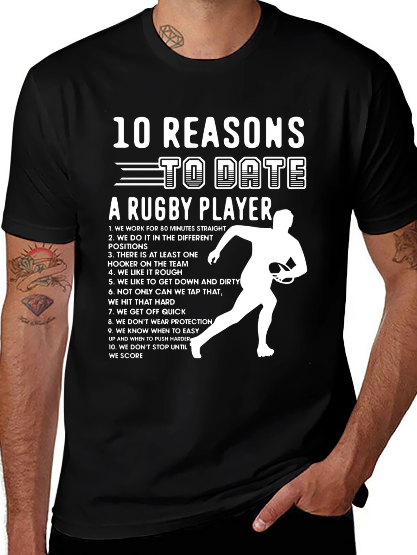 Variant 22 of Rugby Player Date Reasons Graphic T-Shirt