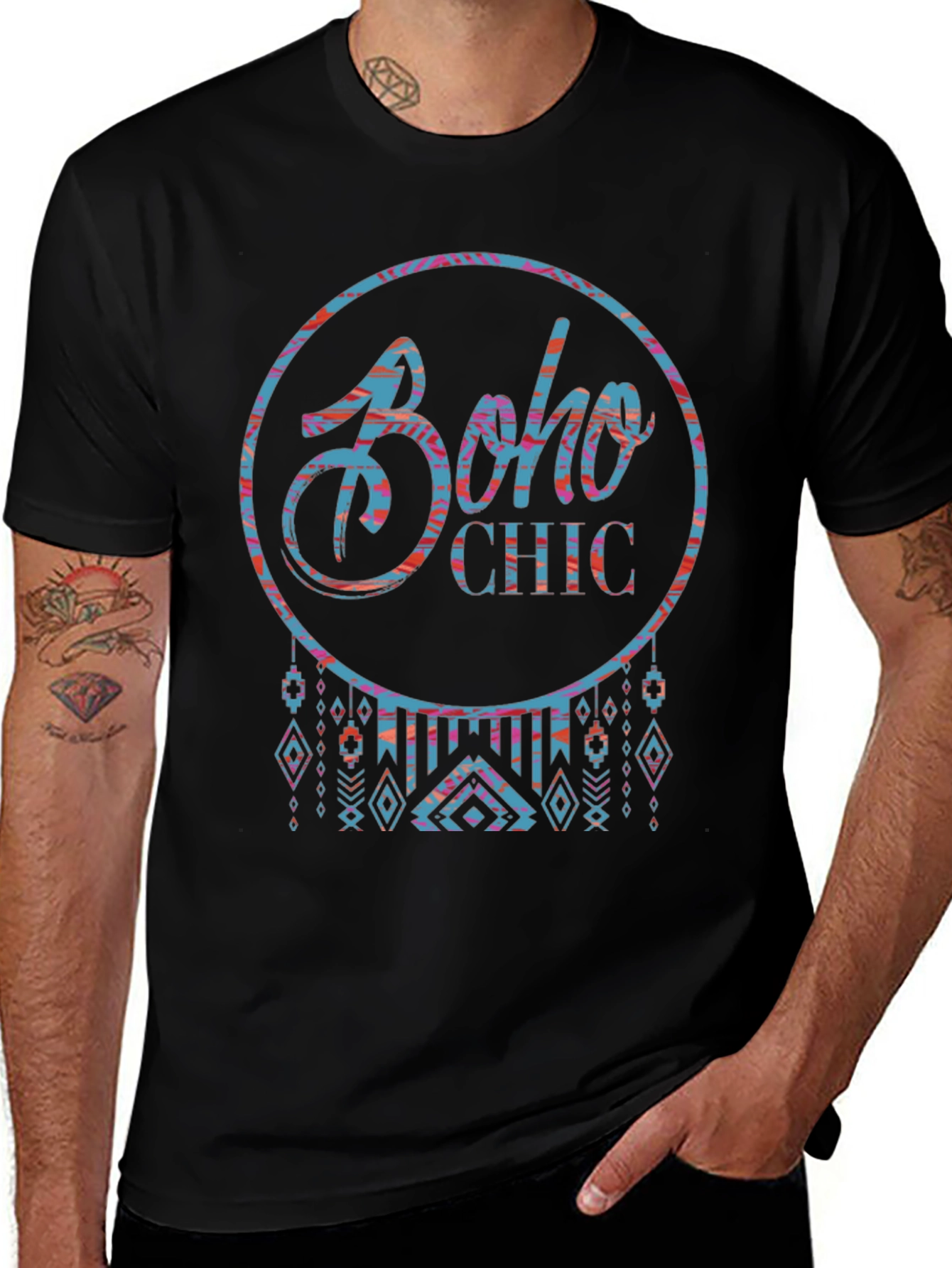Boho Chic Graphic Tee - Stylish & Comfortable Cotton T-Shirt