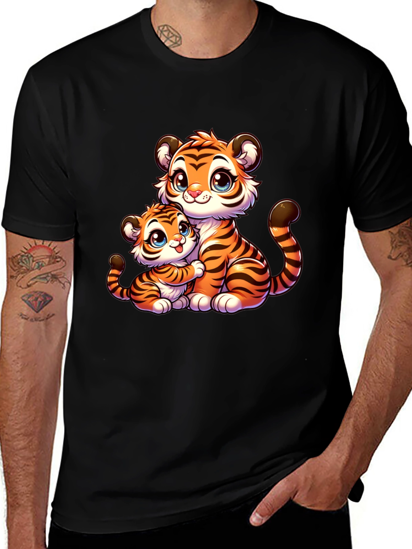 Variant 16 of Cute Cartoon Tiger Family T-Shirt