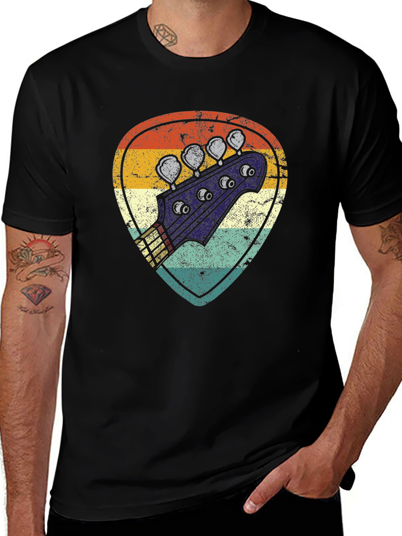 Variant 13 of Retro Guitar Pick Graphic Tee