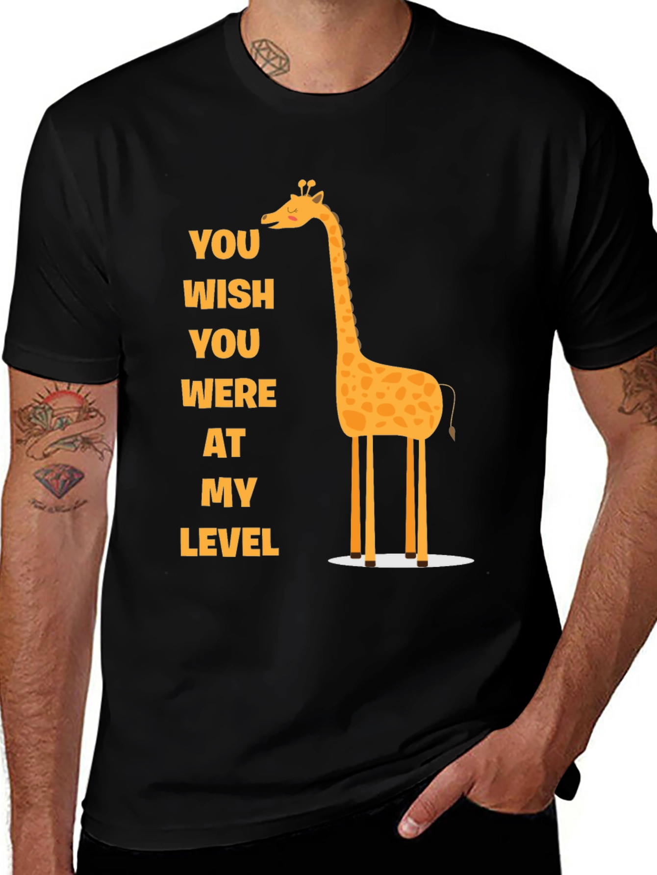 Variant 26 of Giraffe Level T-Shirt - Humorous Design