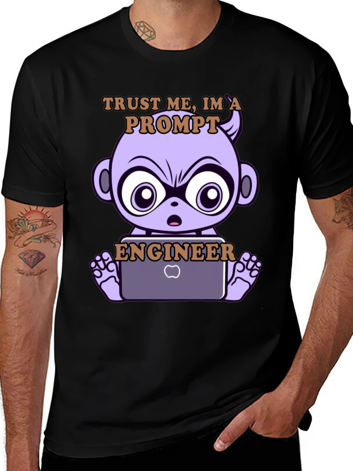 Variant 28 of Prompt Engineer Graphic Tee - Funny Cartoon Style