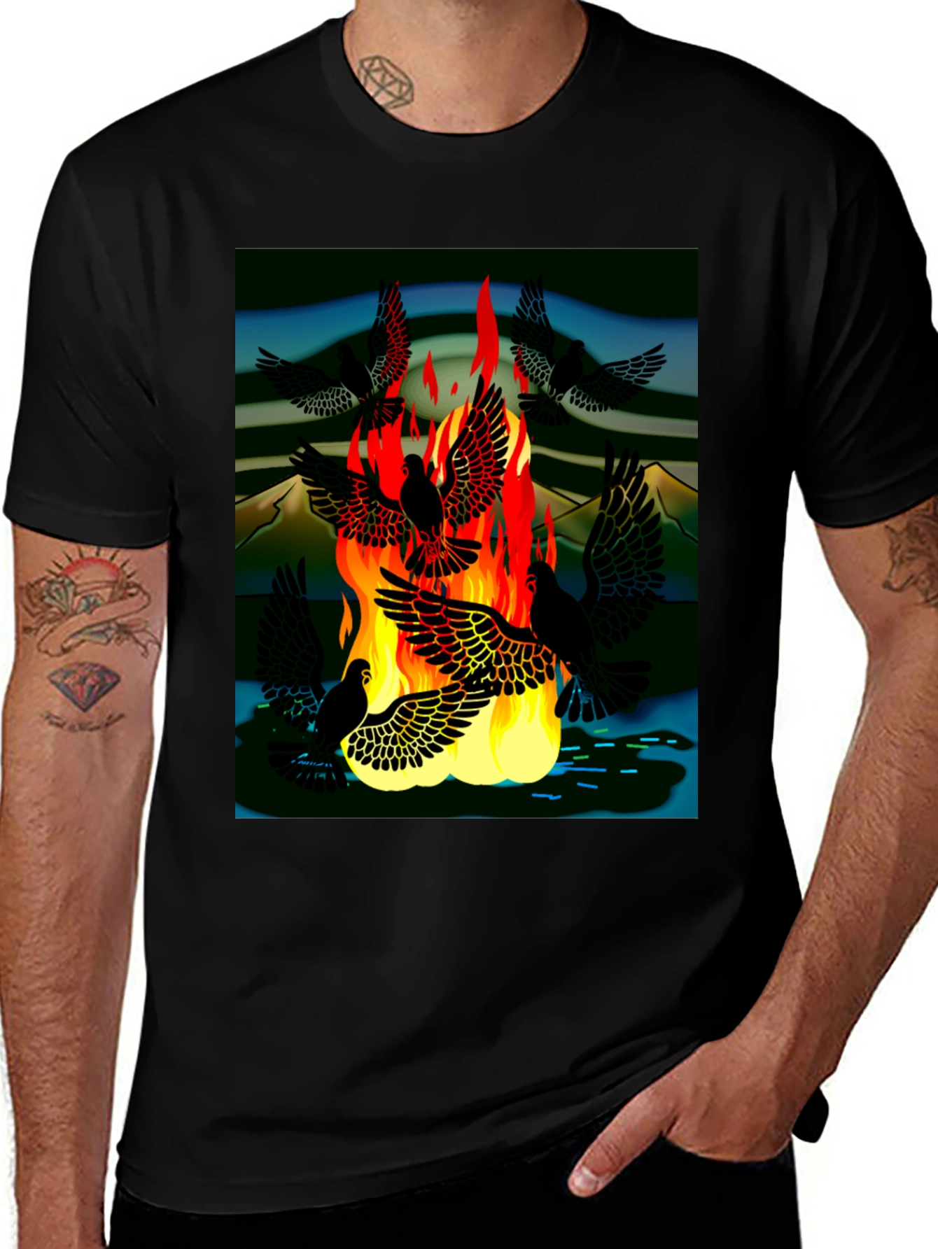 Variant 14 of Inferno Bird Graphic T-Shirt - Bold, Artistic Design