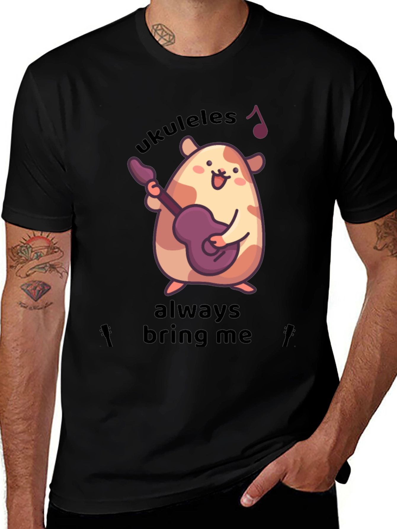 Variant 26 of Cute Ukulele Hamster Graphic T-Shirt