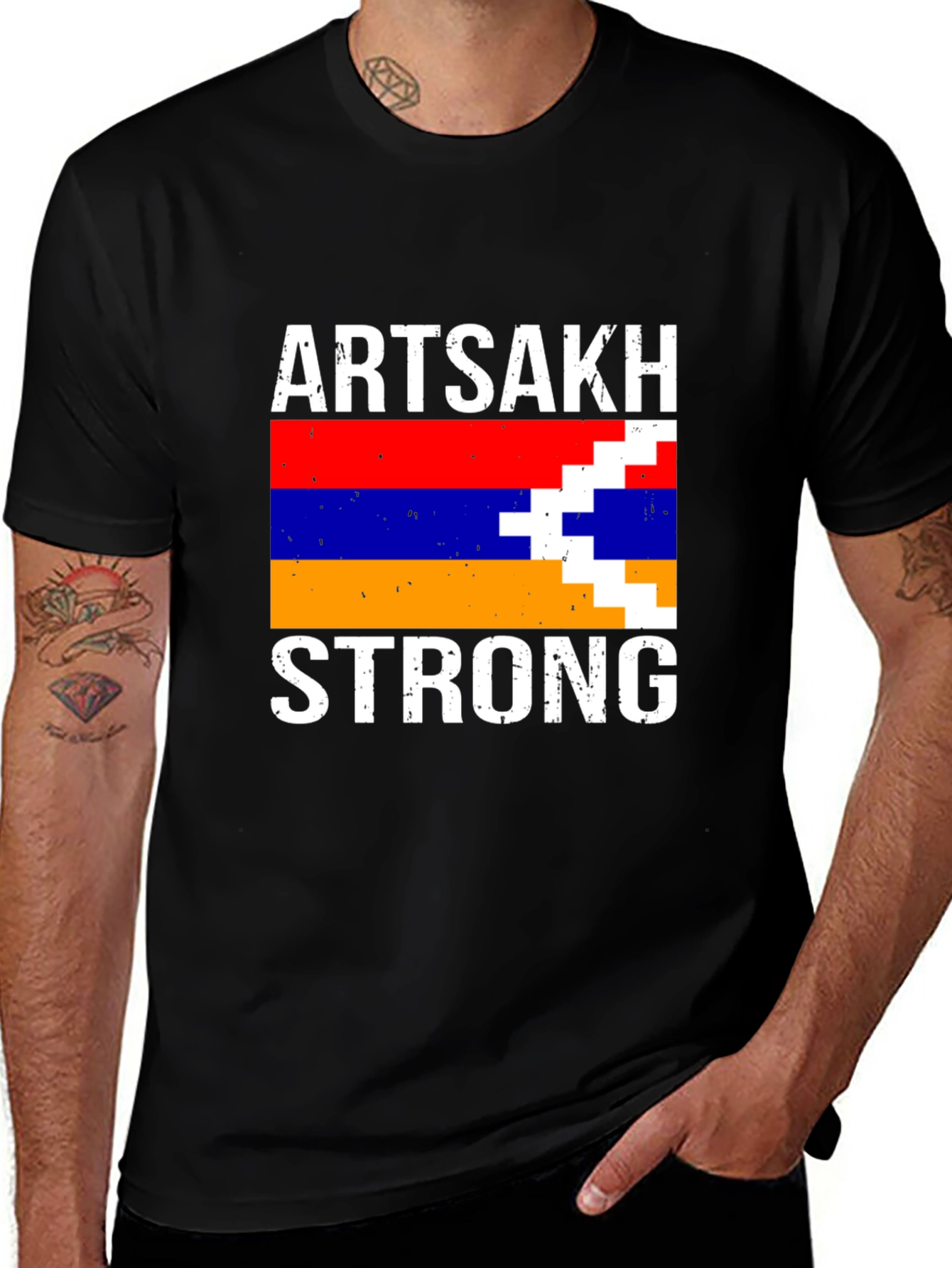 Artsakh Strong Graphic Tee - Black Casual Shirt