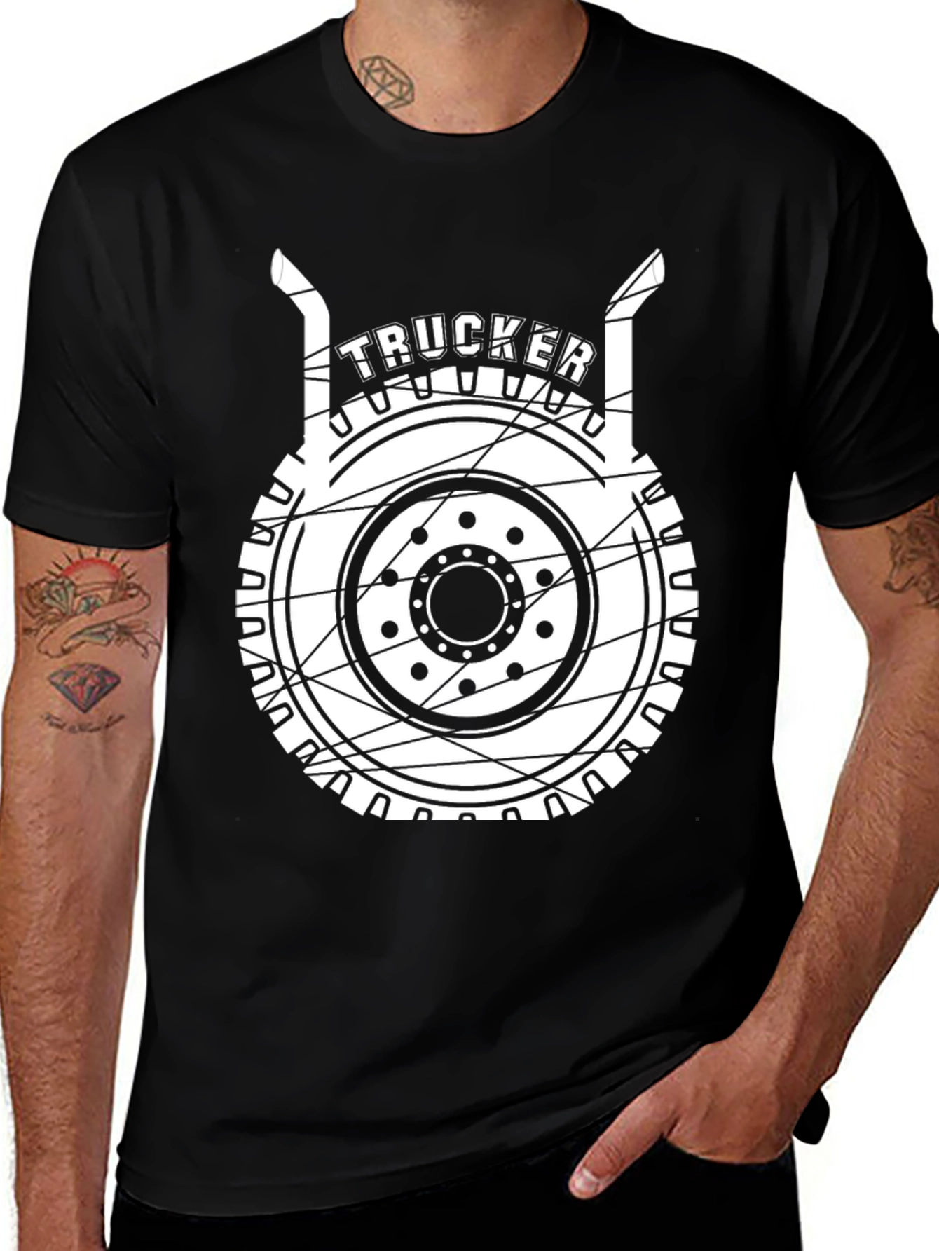 Variant 26 of Trucker Tee - Wheel Design