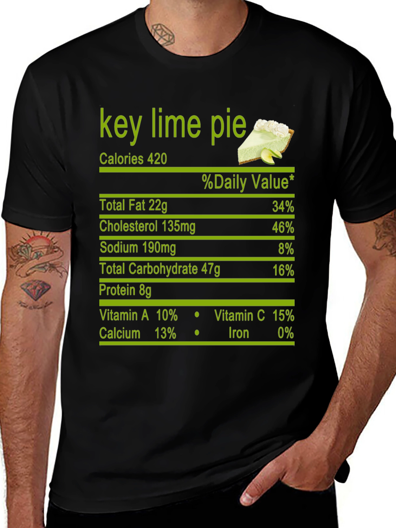Variant 11 of Key Lime Pie Nutrition Facts T-Shirt