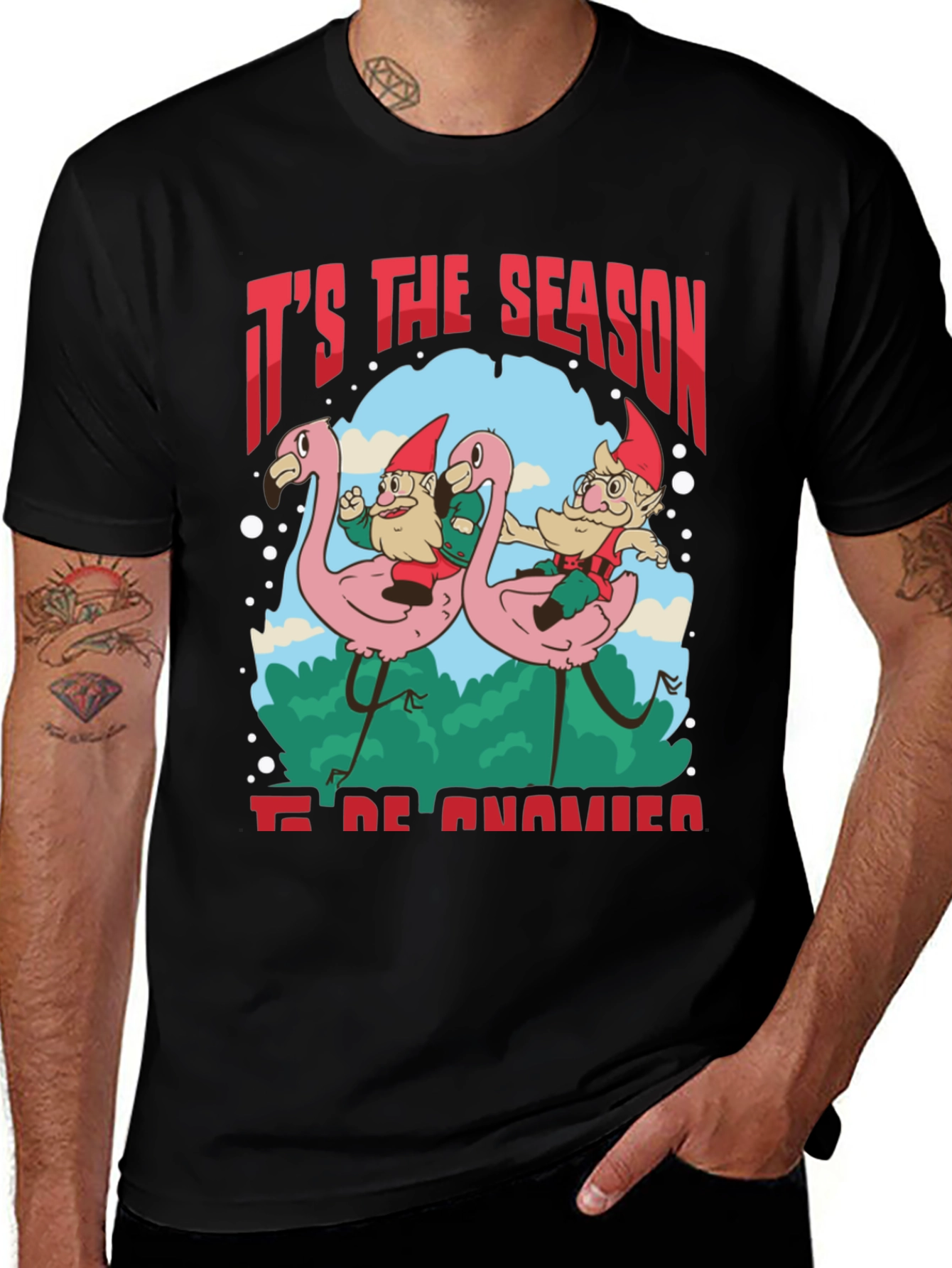 Variant 6 of It's the Season to be Gnomies Black T-Shirt