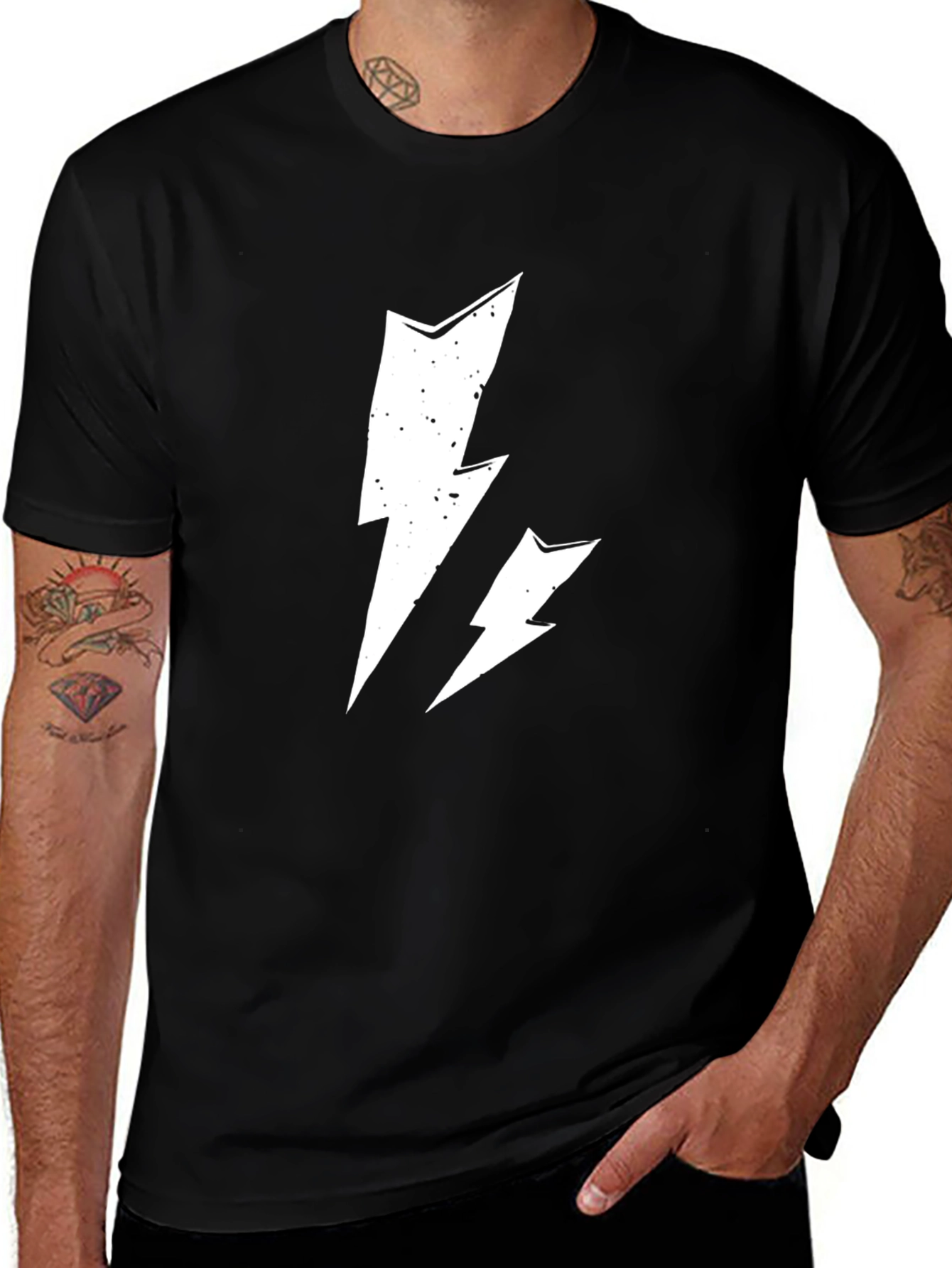 Variant 14 of Lightning Bolt Graphic T-Shirt - Black