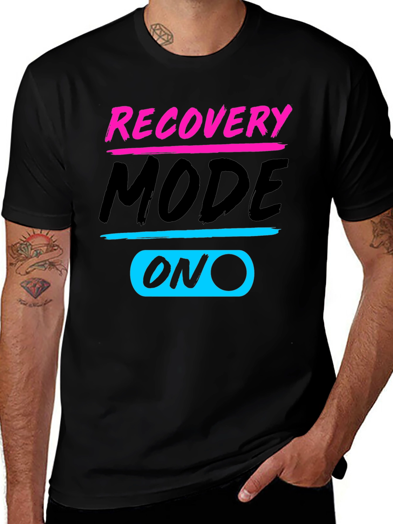 Variant 7 of Recovery Mode ON Black T-Shirt