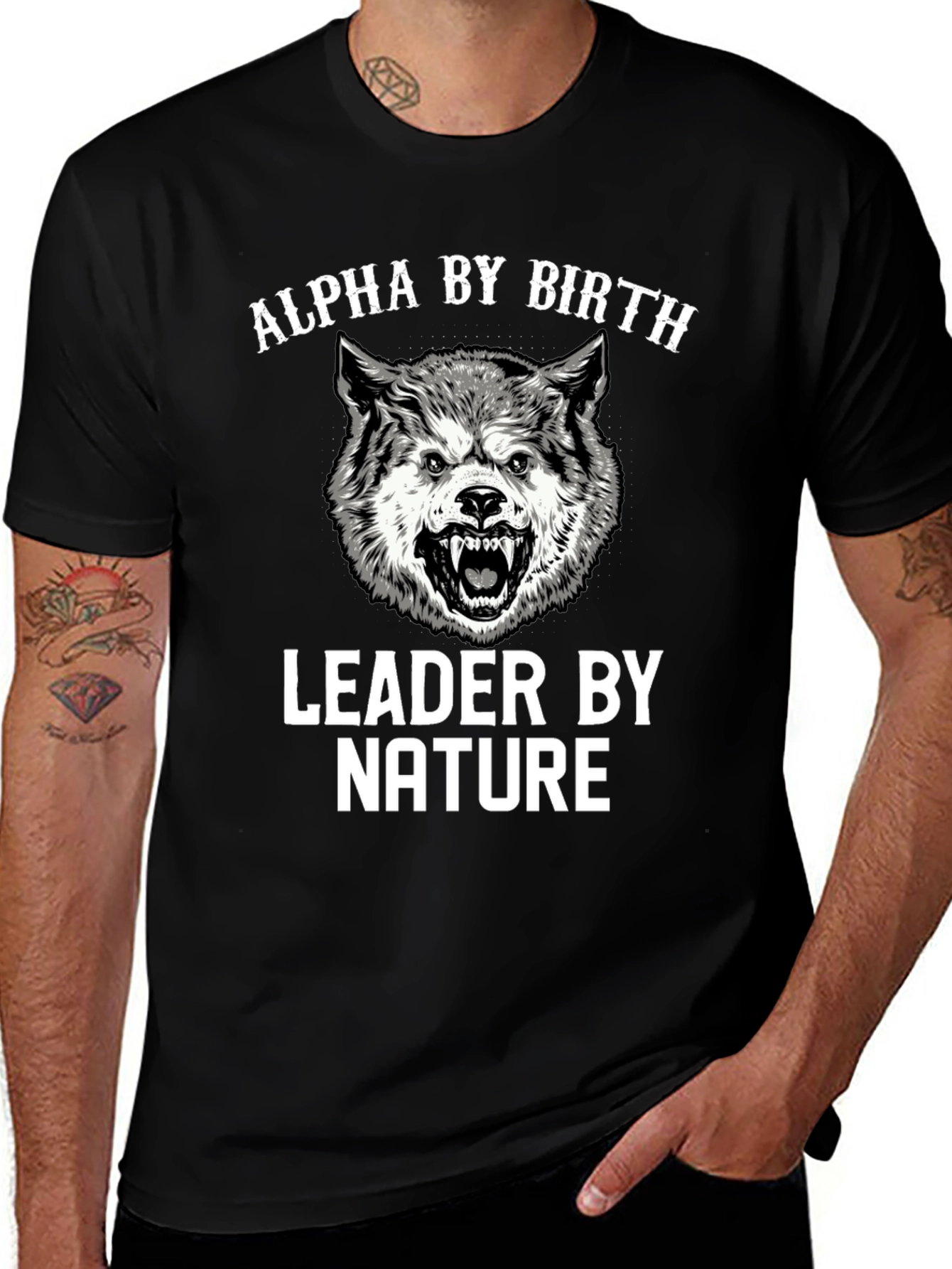 Alpha by Birth Leader by Nature Graphic T-Shirt