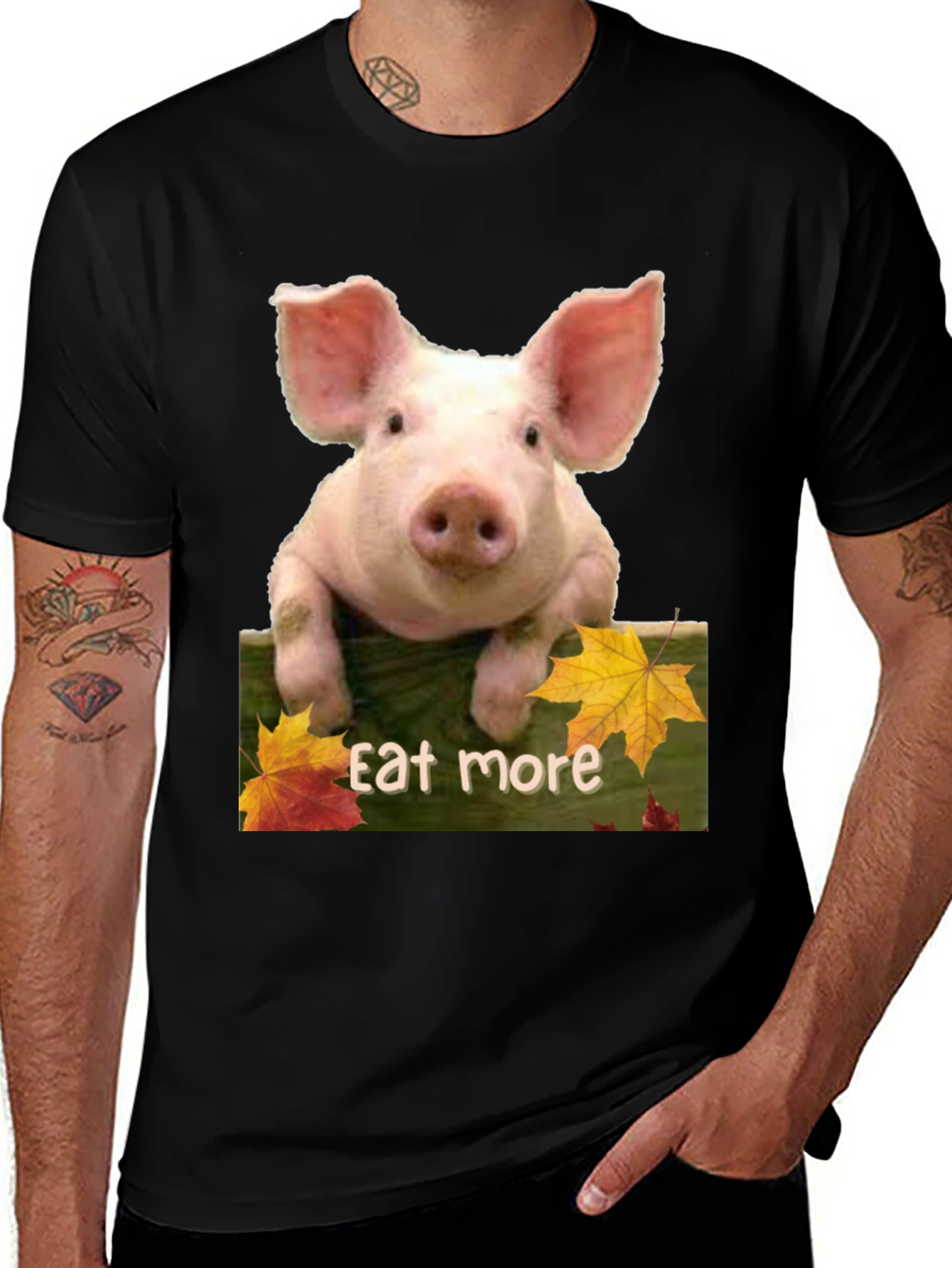 Variant 13 of Eat More Pig T-Shirt - Funny Animal Tee