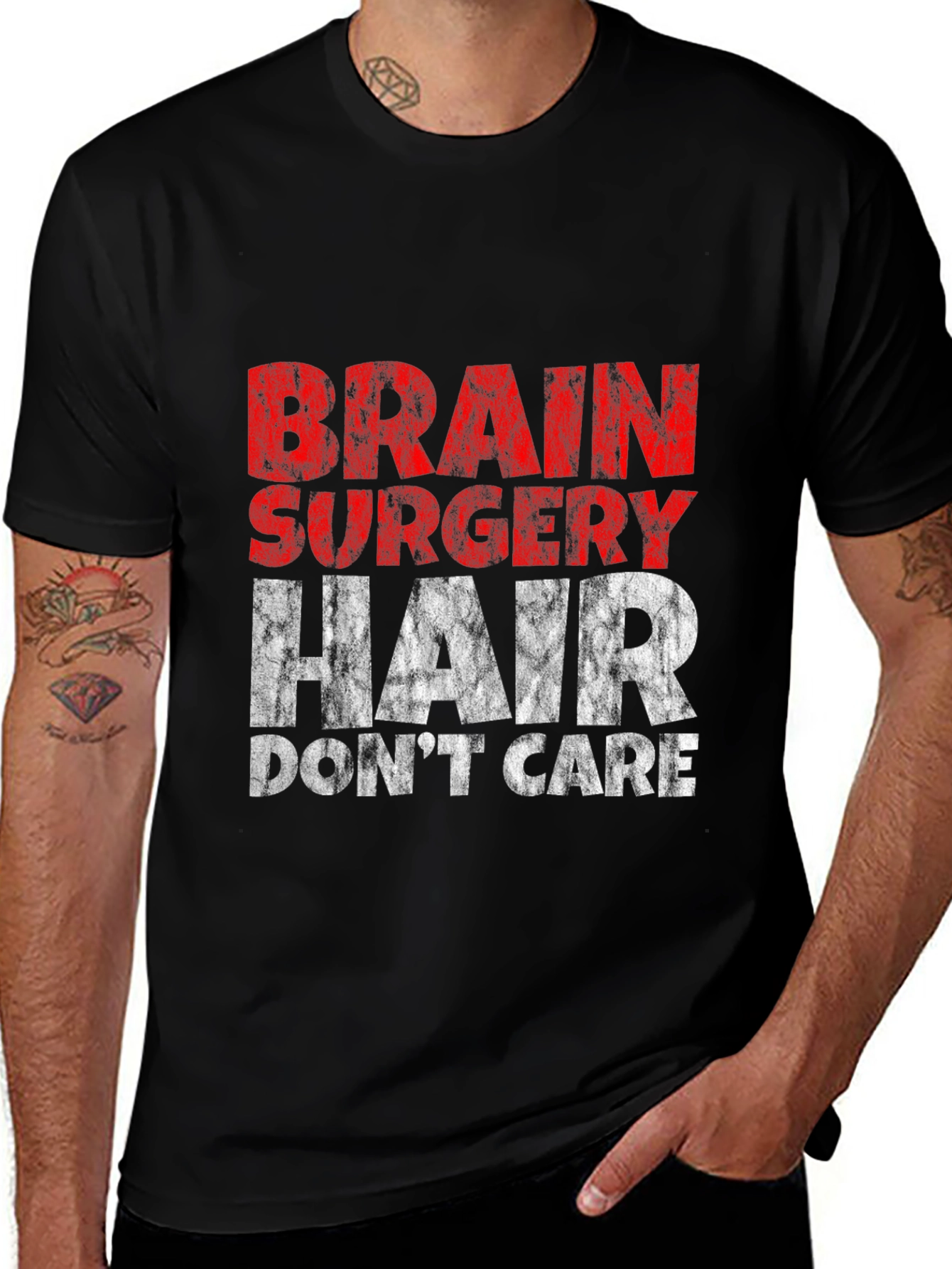 Variant 28 of Brain Surgery Hair Don't Care T-Shirt