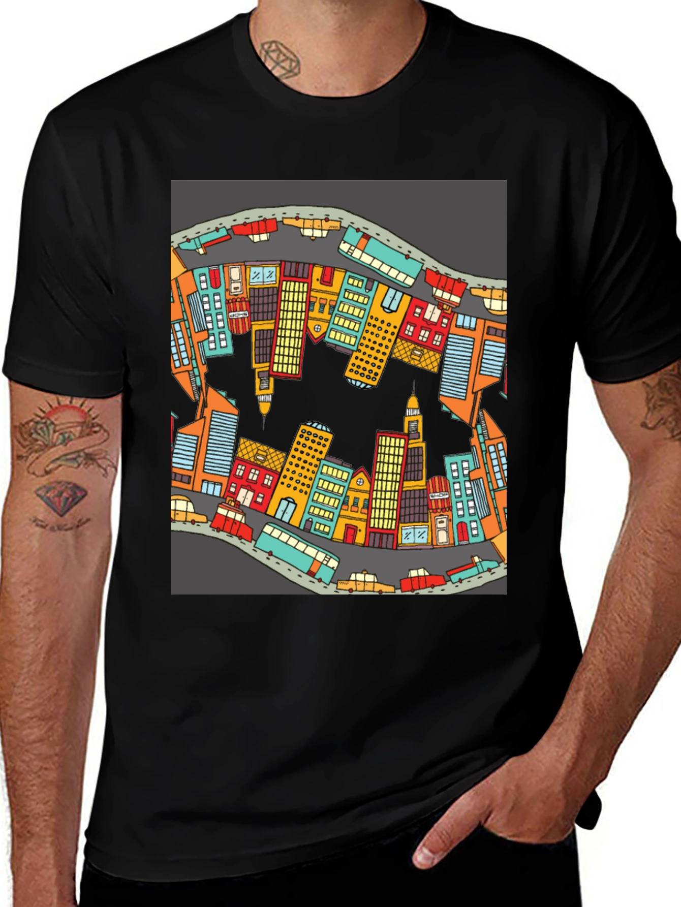 Variant 19 of Cityscape Graphic T-Shirt - Urban Style Cotton Tee