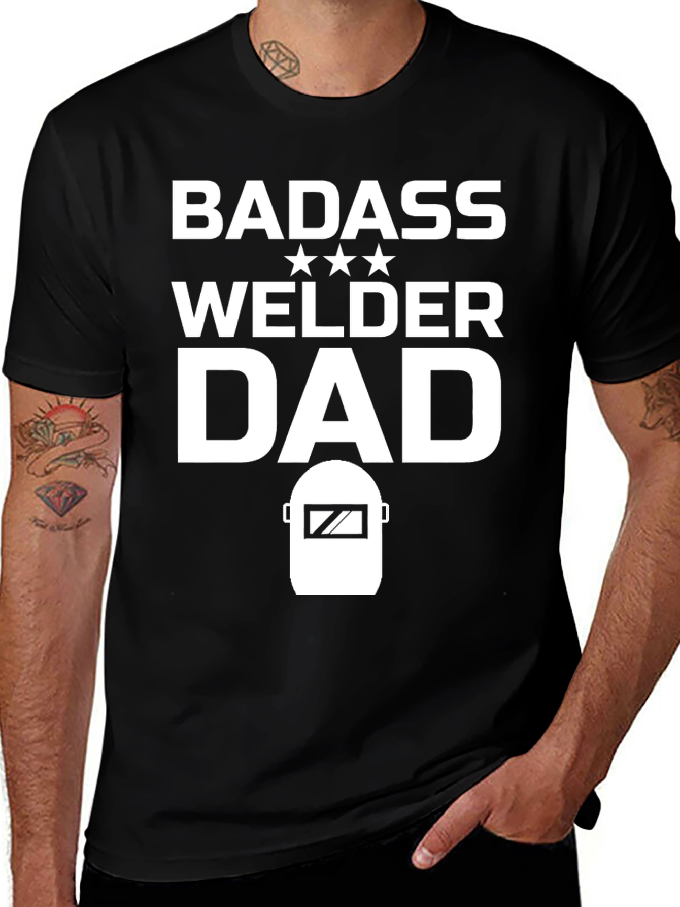 Variant 5 of Badass Welder Dad T-Shirt - Black