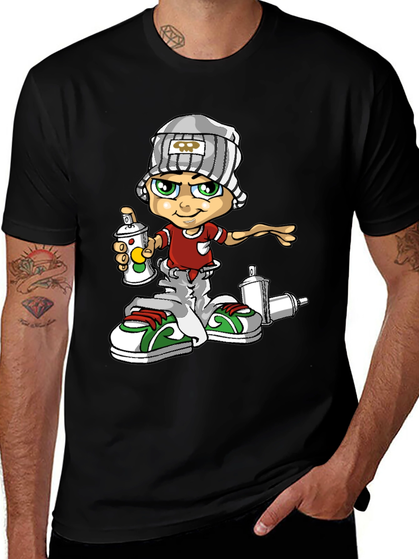 Variant 17 of Graffiti Artist T-Shirt: Cartoon Spray Paint Design