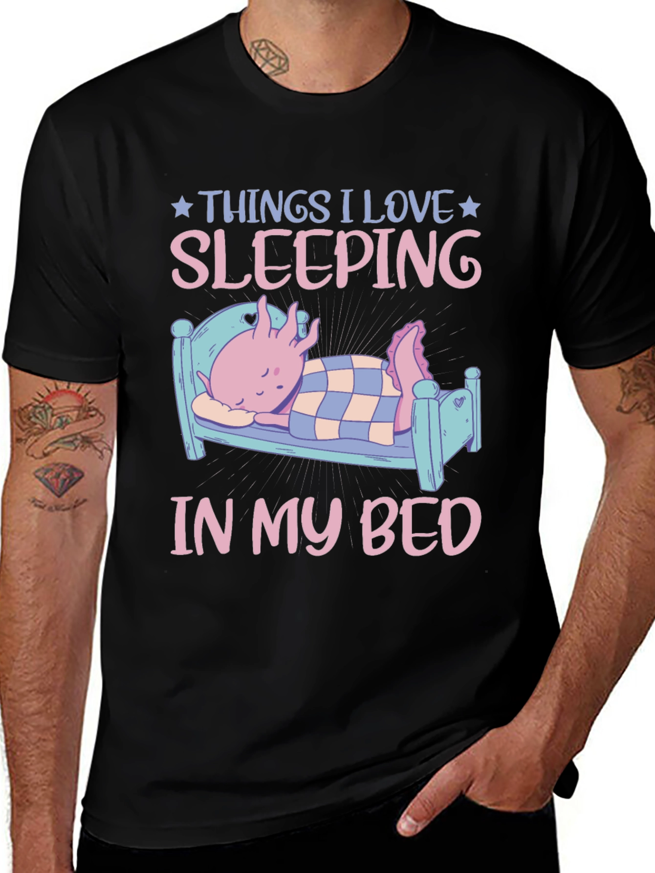 Variant 4 of Axolotl Sleeping T-Shirt - Things I Love