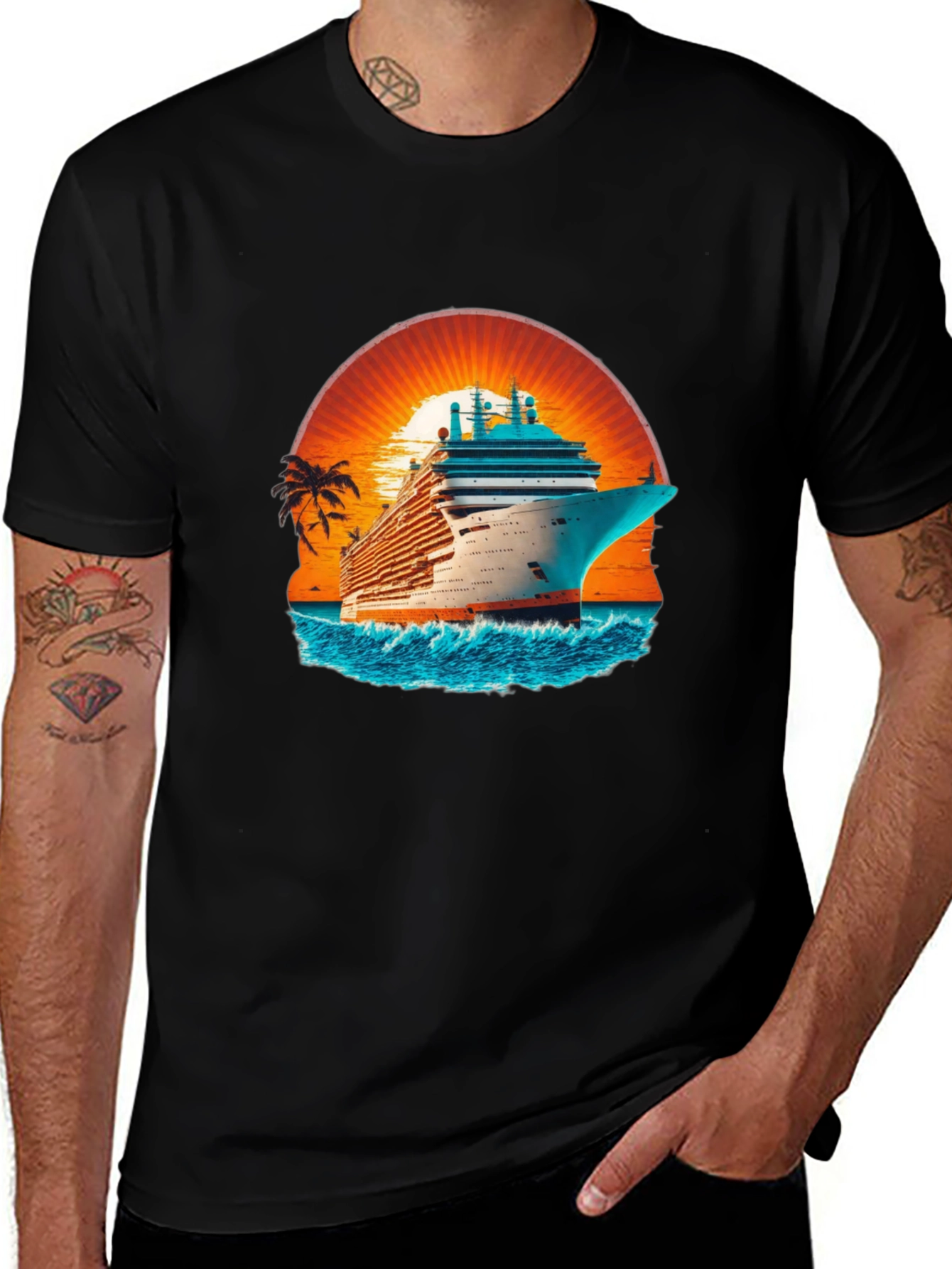 Variant 19 of Cruise Ship Sunset Graphic T-Shirt