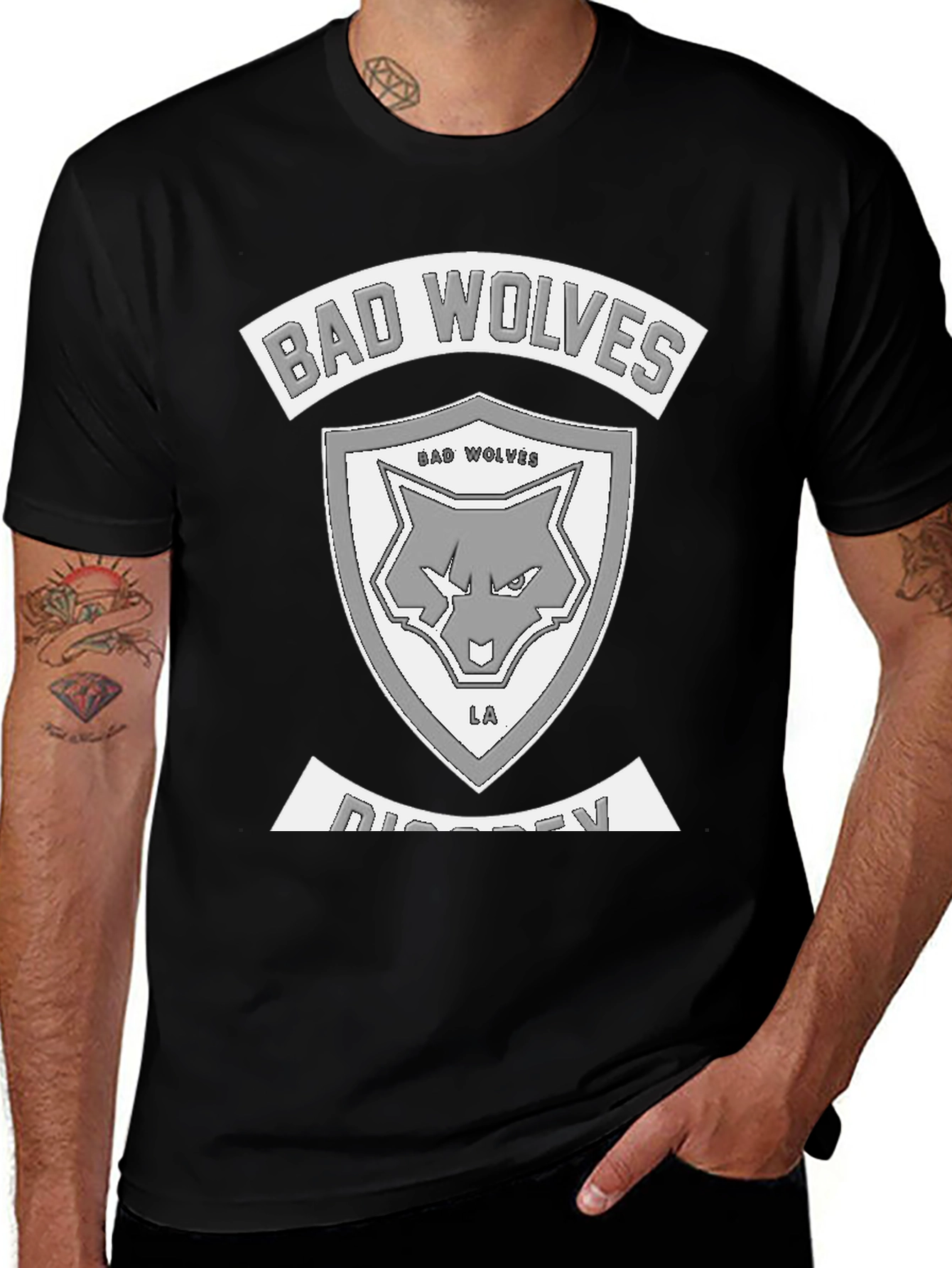 Bad Wolves Distressed Logo Black T-Shirt
