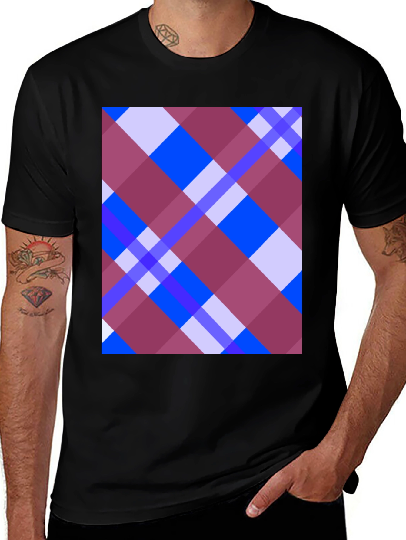 Variant 14 of Plaid Graphic Tee - Modern Design, Comfortable Fit