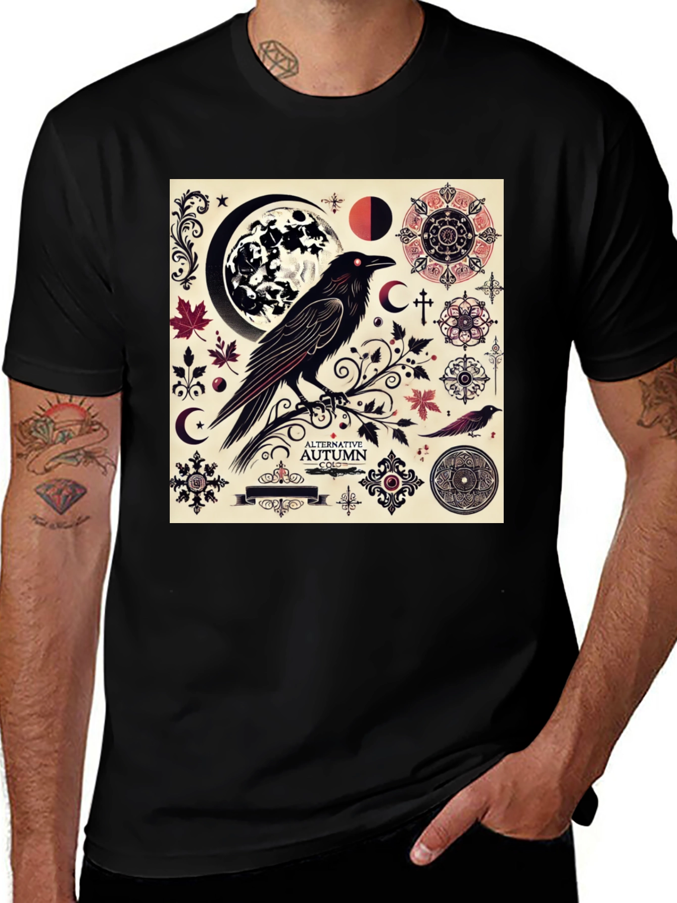 Raven Autumn Black T-Shirt