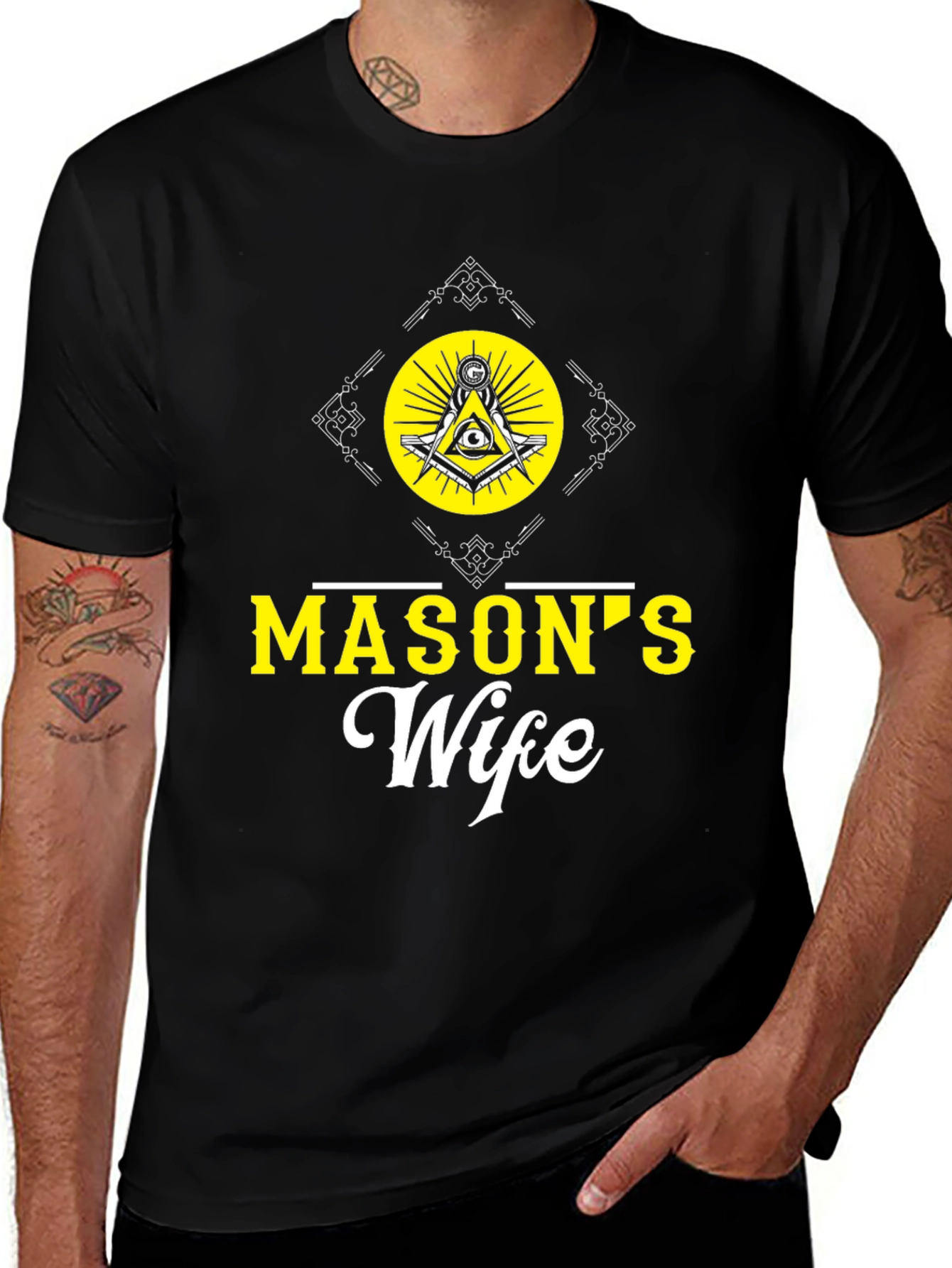 Mason's Wife Graphic Tee - Black Cotton T-Shirt