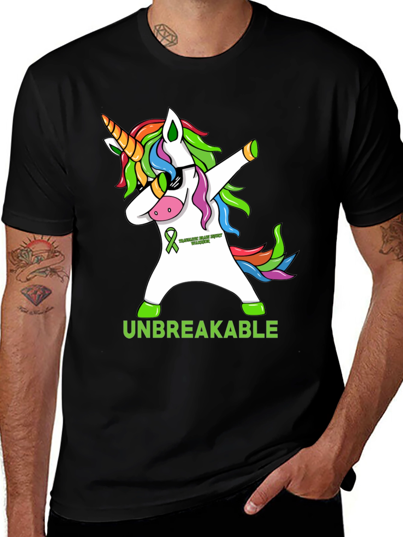 Black Unbreakable Brain Injury Awareness T-Shirt main image