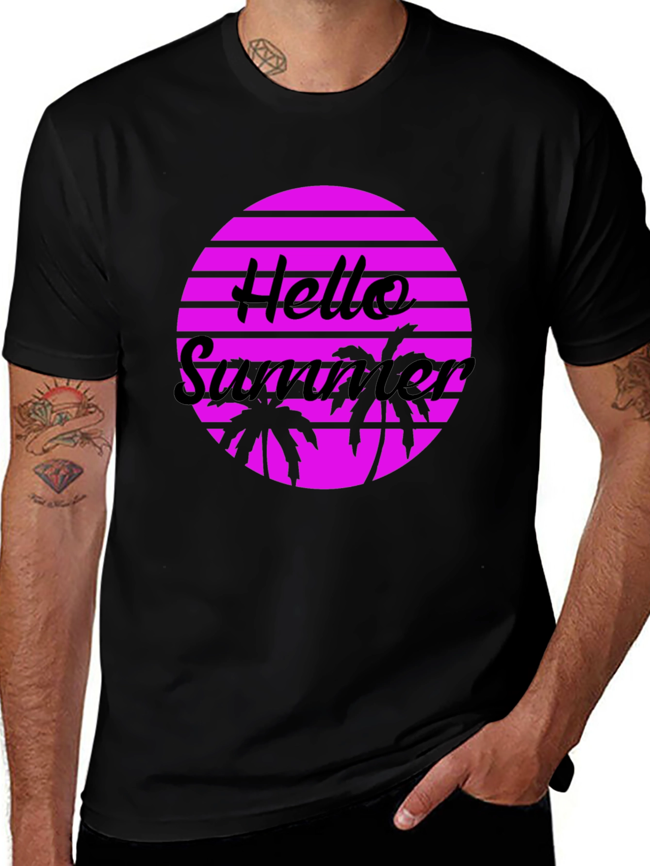 Variant 16 of Hello Summer Graphic Tee - Retro Style 