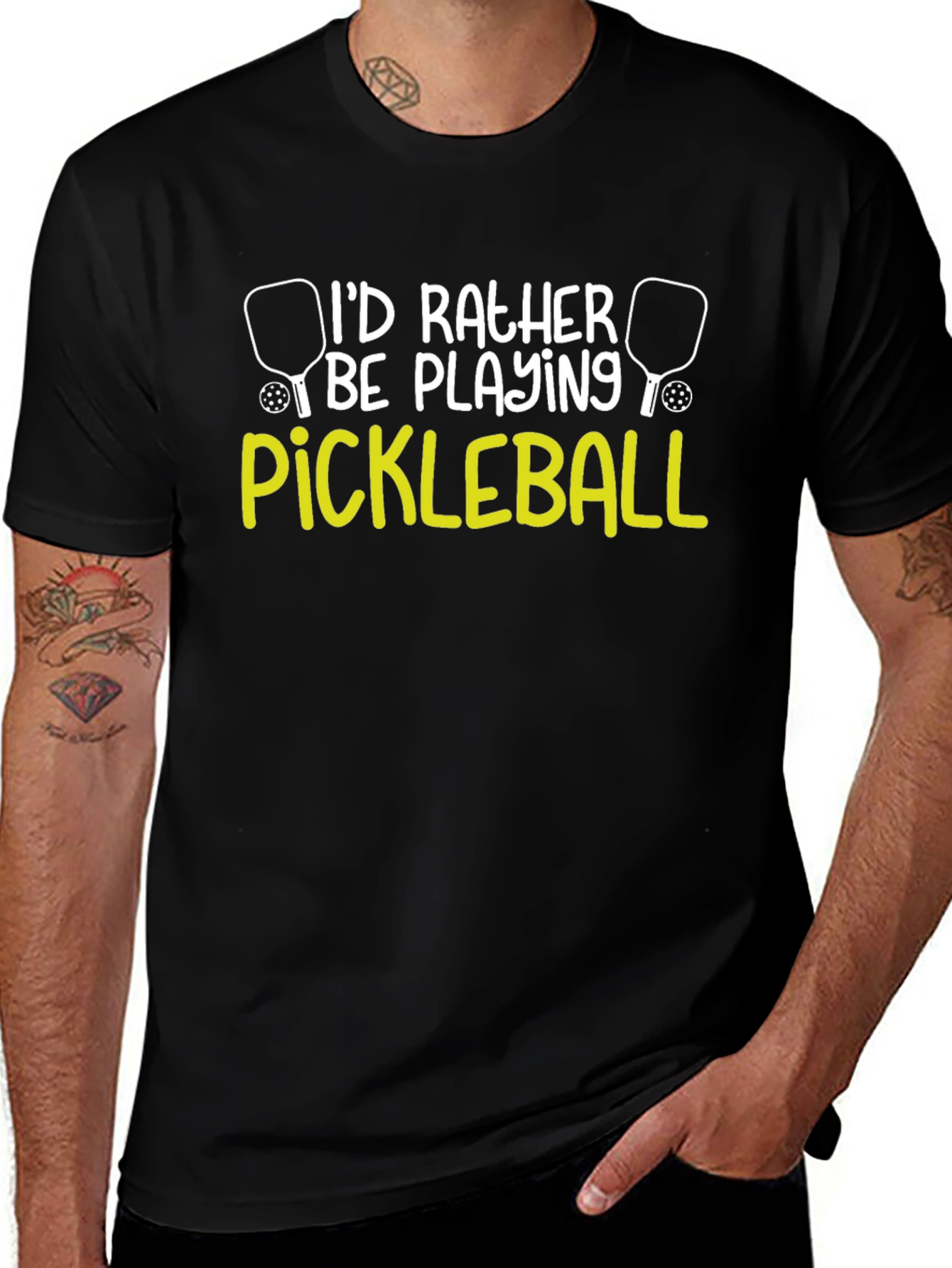 Variant 2 of I'd Rather Be Playing Pickleball T-Shirt
