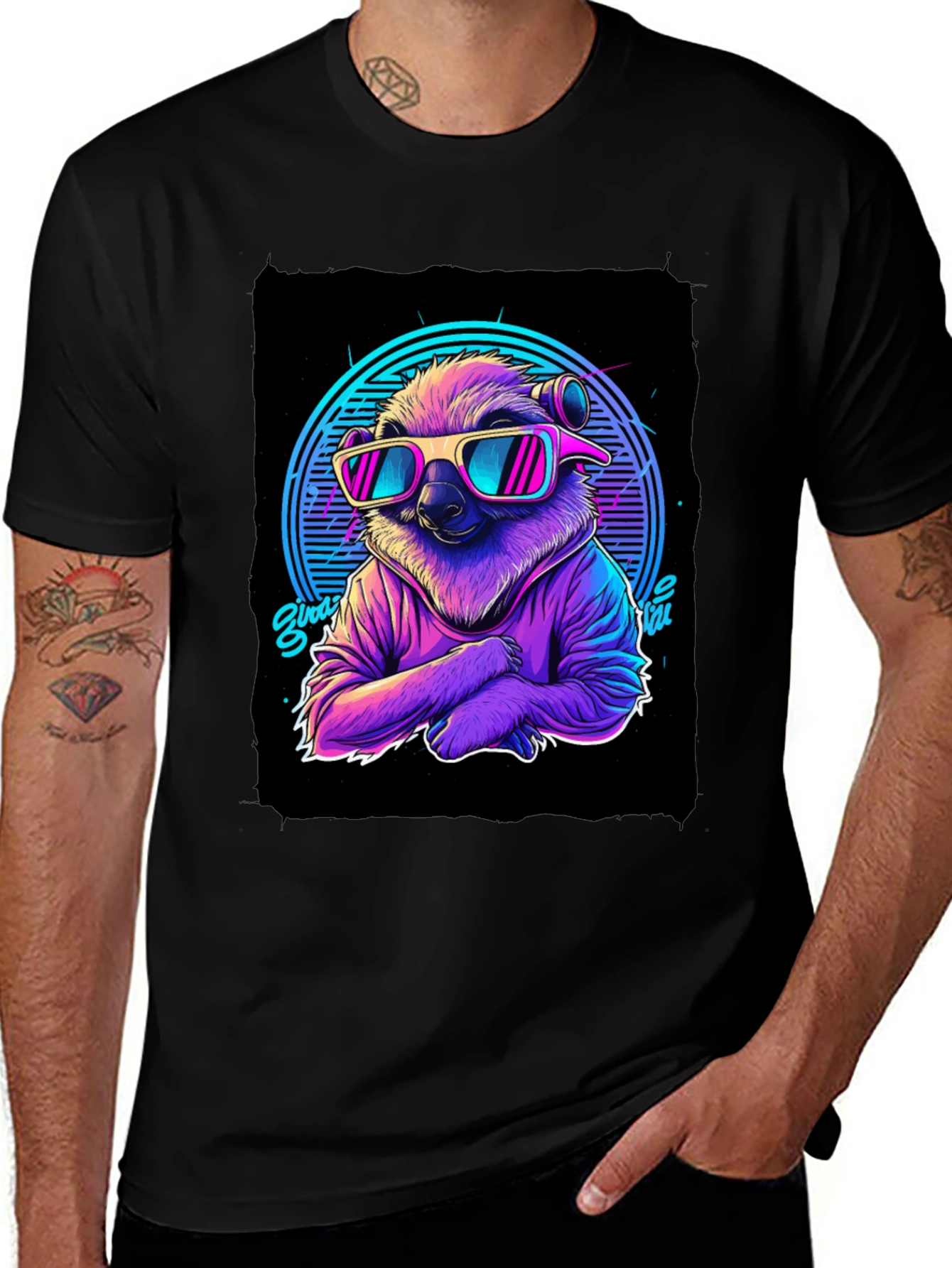 Variant 9 of Retro Sloth T-Shirt - 80s Vibes