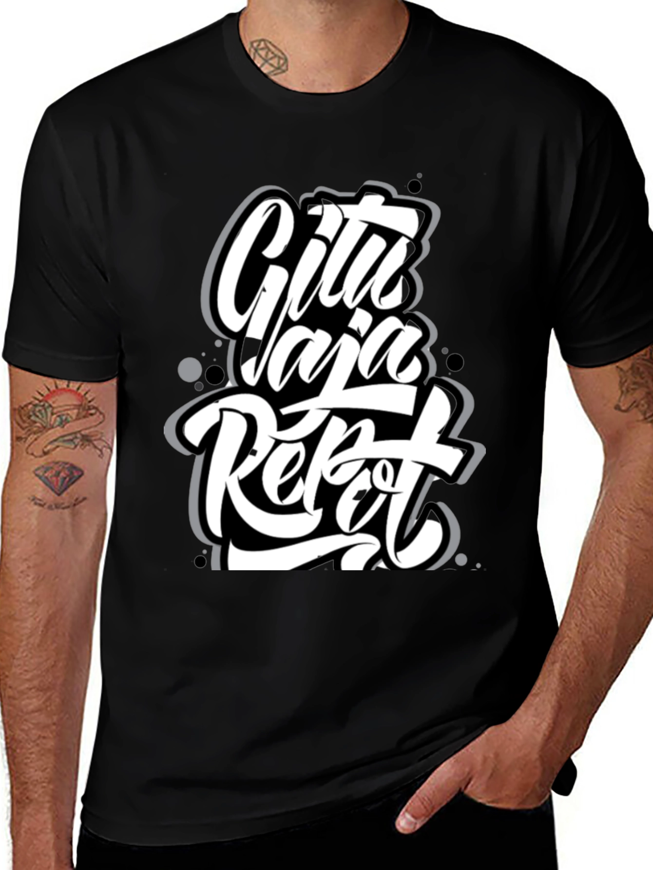 Variant 4 of Urban Style Graphic Tee - Cita Yaja Repot Black
