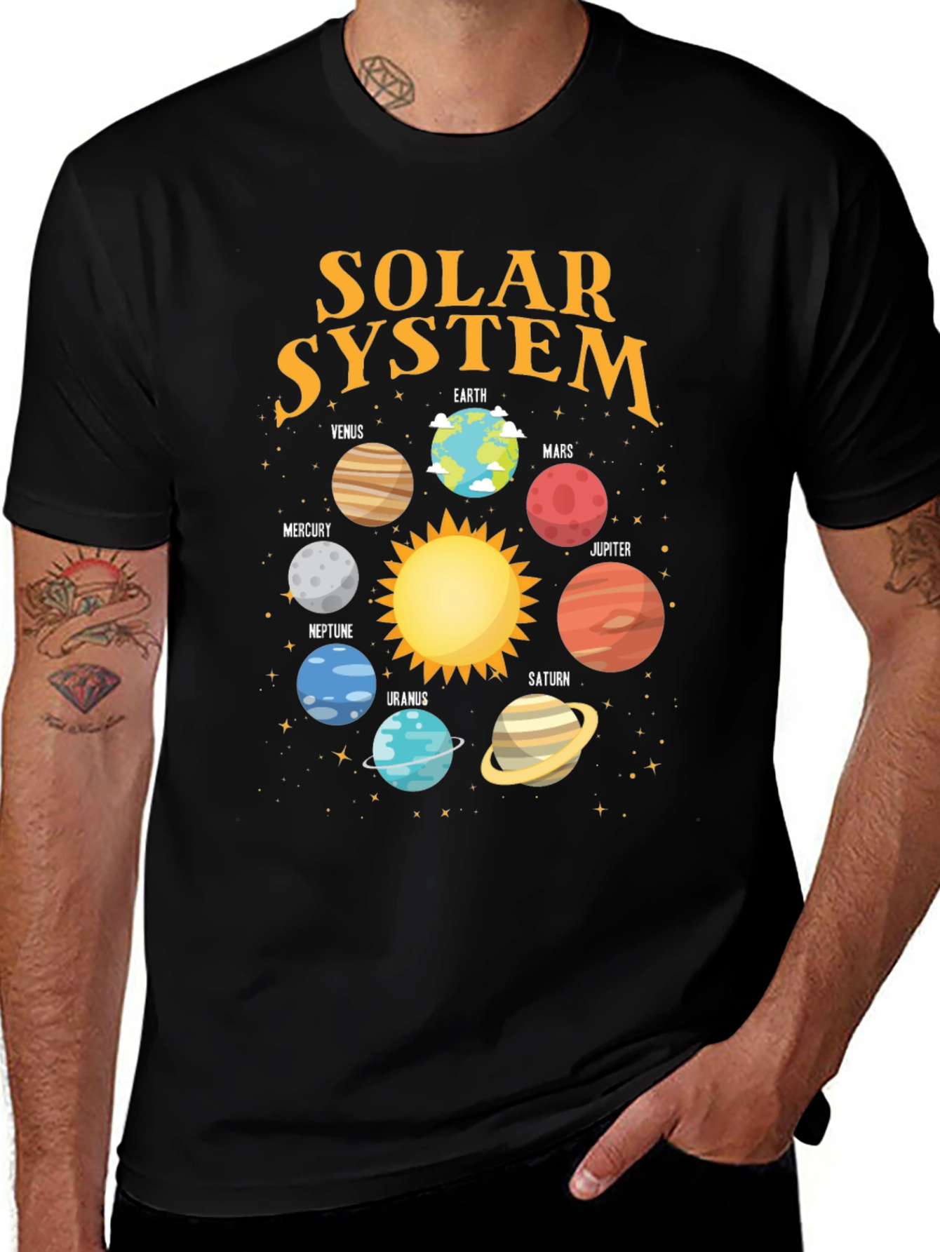 Variant 27 of Solar System Planet T-Shirt - Black Graphic Tee