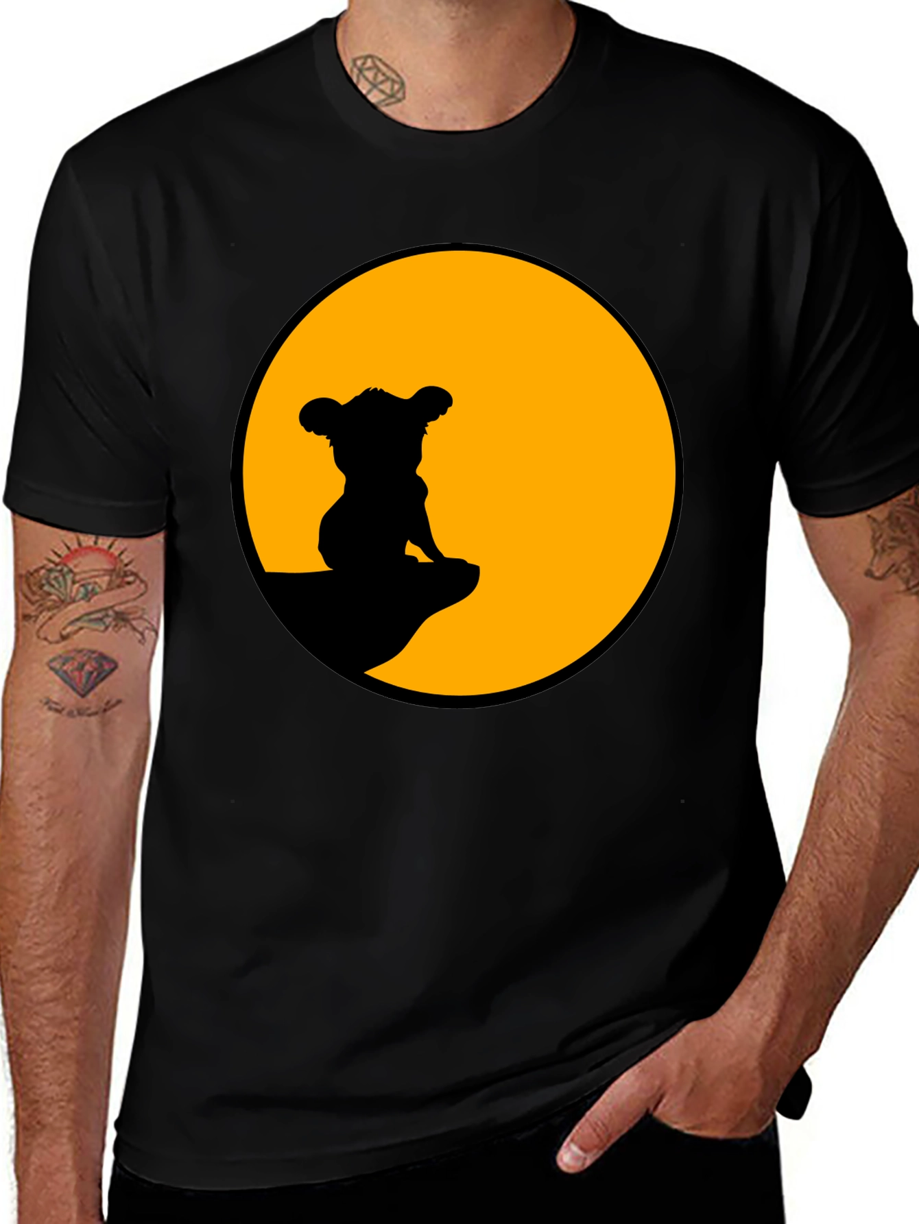 Lion King Simba Silhouette Black T-Shirt