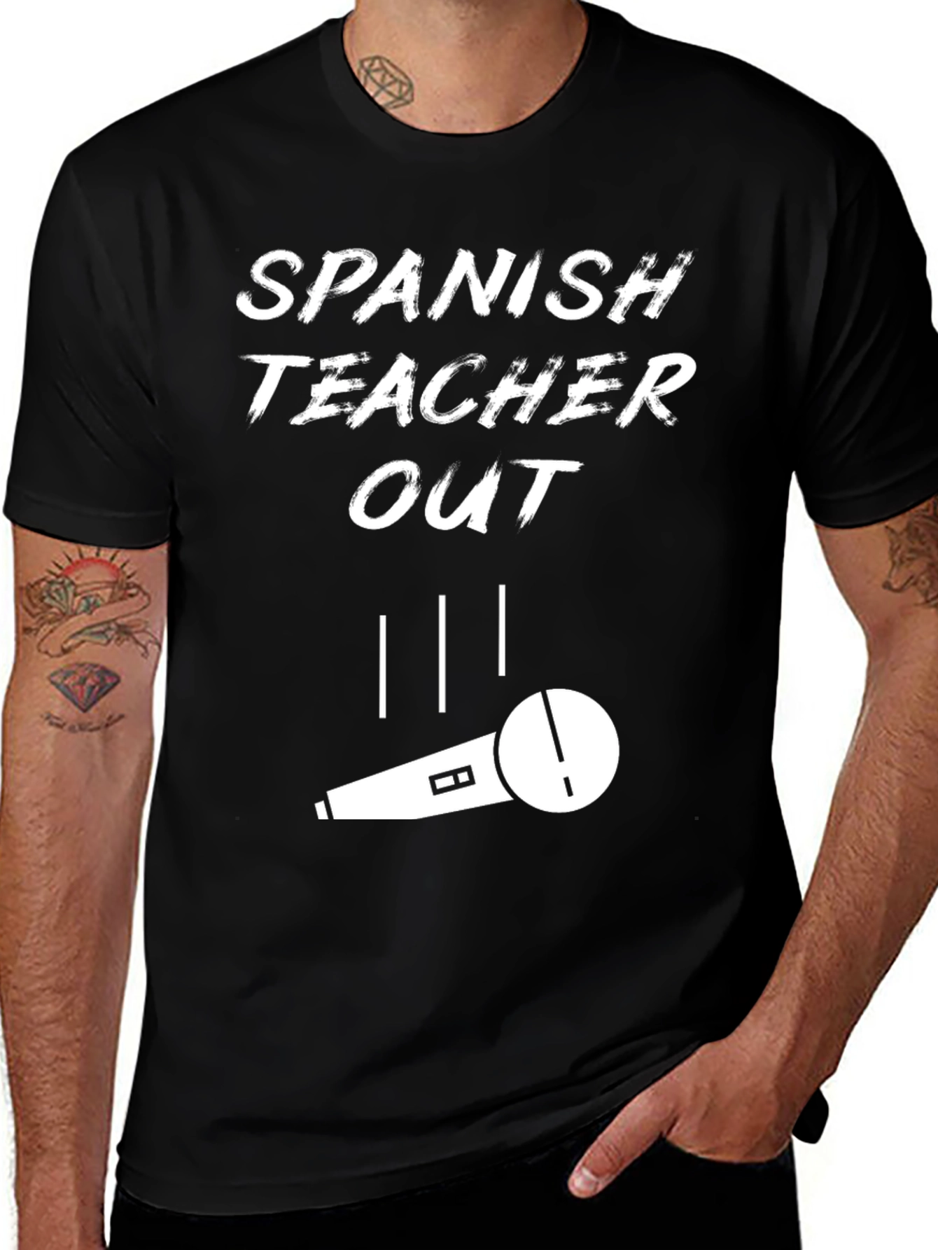 Variant 2 of Spanish Teacher Out Mic Drop T-Shirt