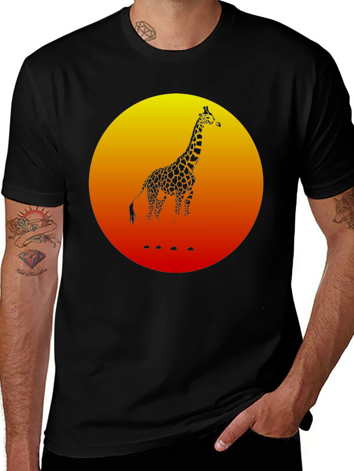 Variant 13 of Giraffe Sunset Graphic Tee