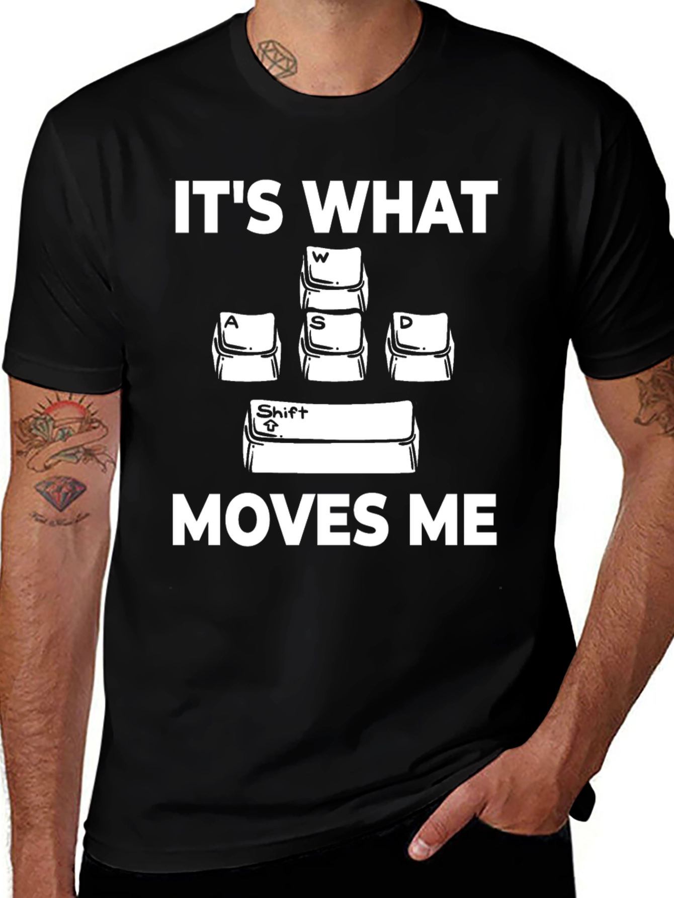 Gamer T-Shirt: It's What Moves Me - Funny Keyboard Design