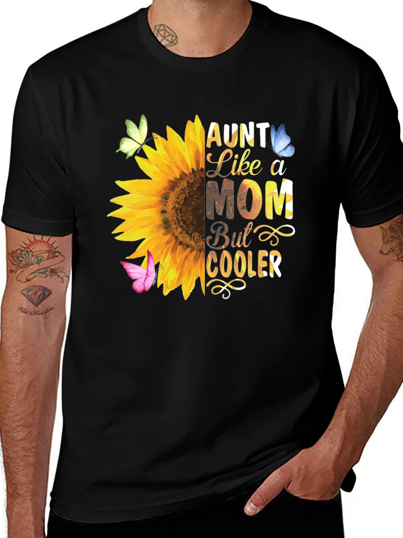 Variant 22 of Aunt Like a Mom Sunflower T-Shirt
