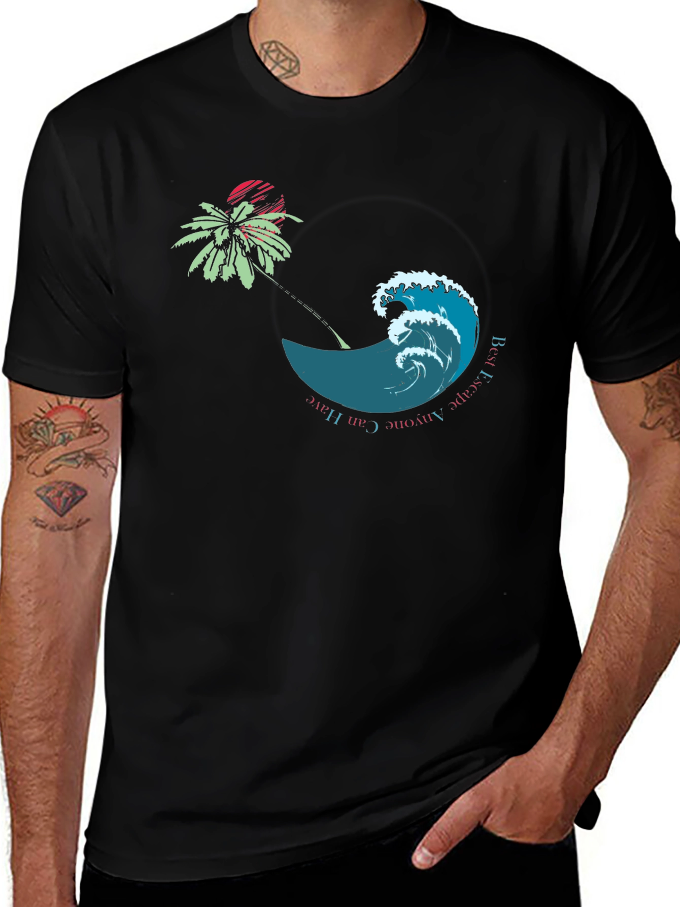 Tropical Wave Black T-Shirt