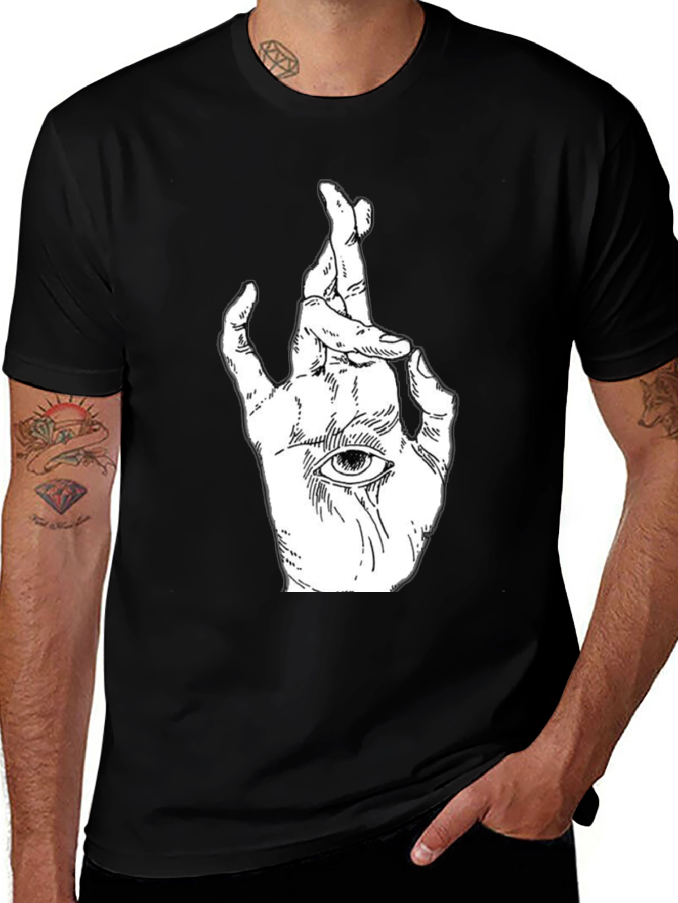 Variant 8 of Mystic Hand Graphic Tee - Unisex Black T-Shirt