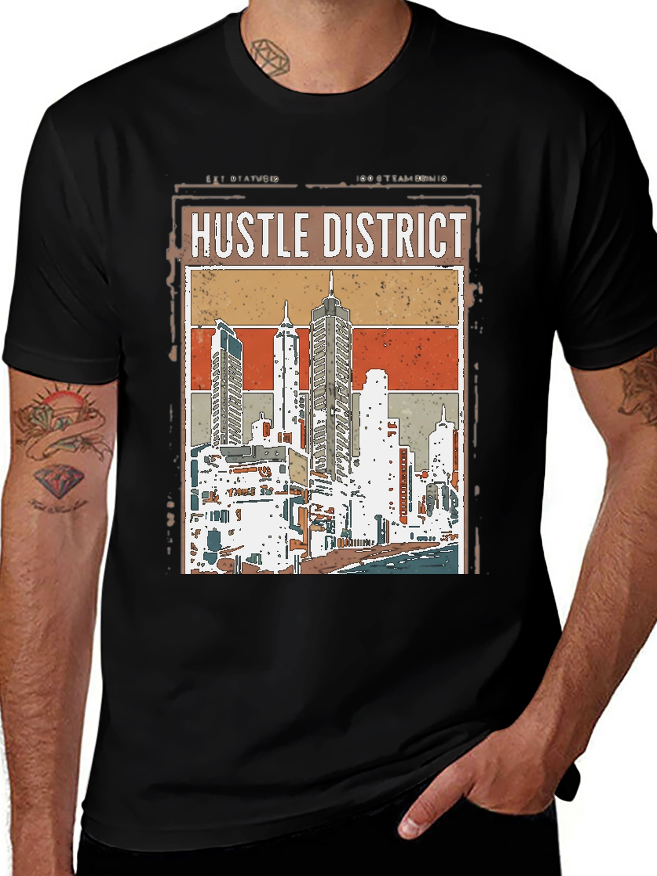 Variant 13 of Hustle District Retro Graphic Tee